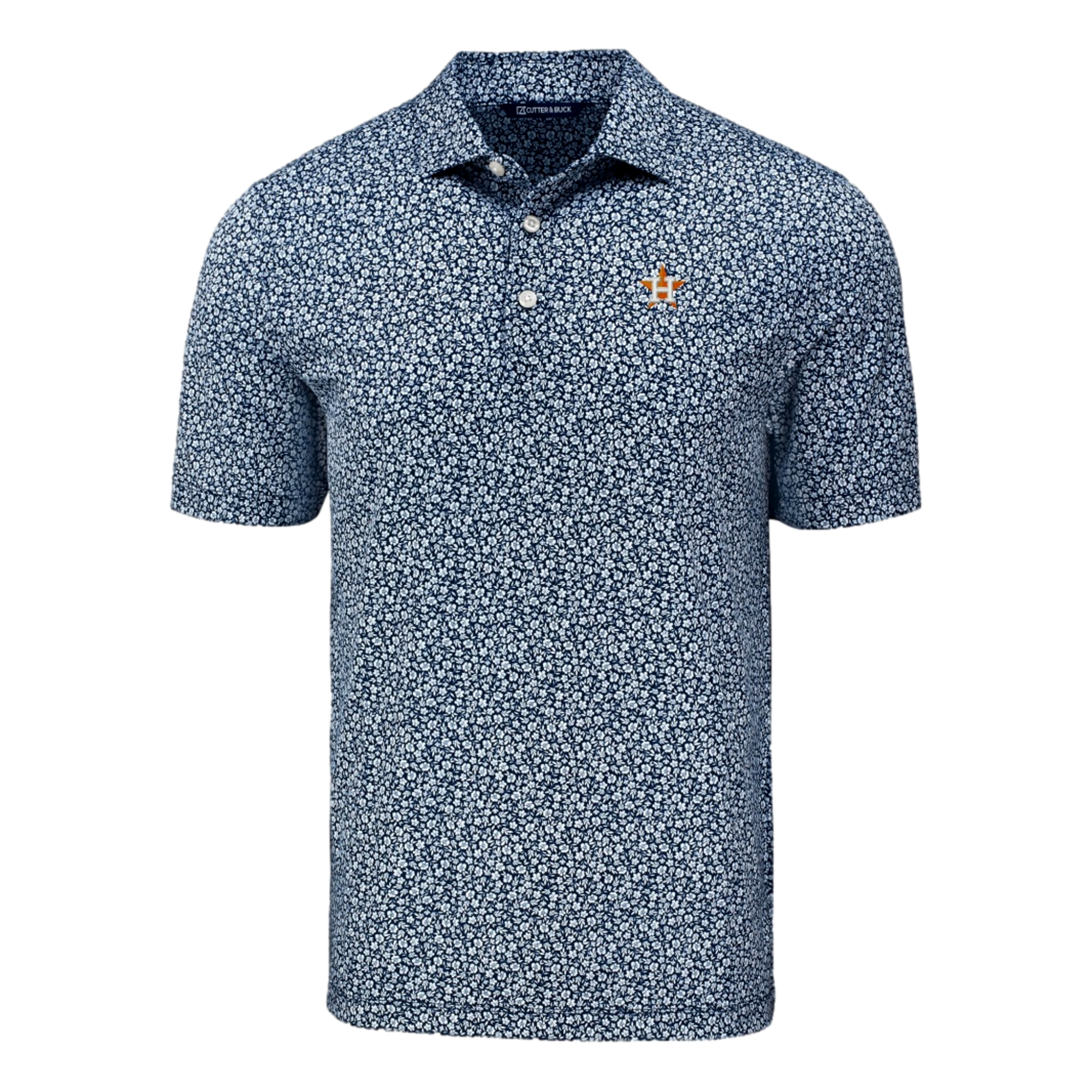Houston Astros Pike Eco Flora Print Men's Short Sleeve Golf Polo Shirt