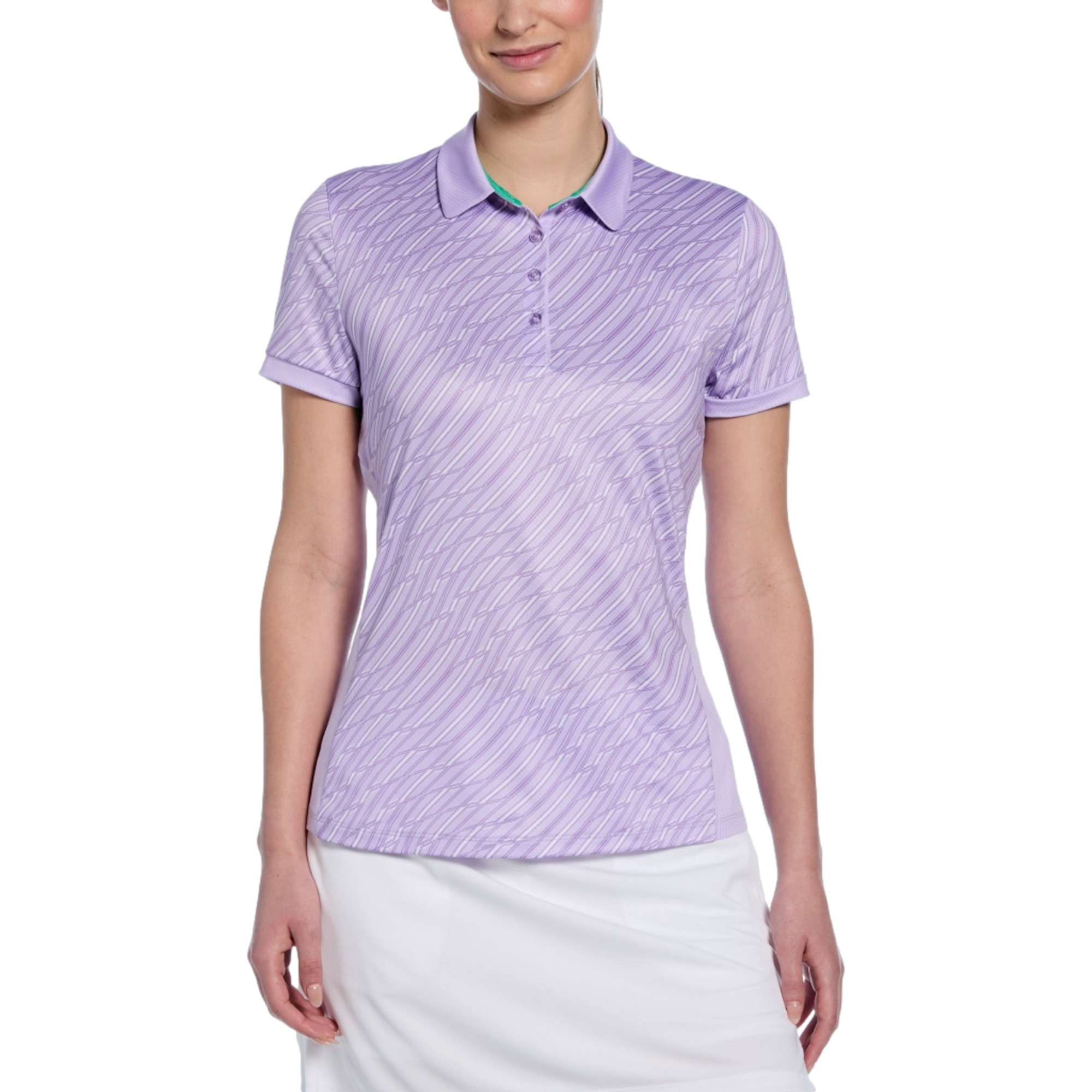 Wave Stipe Sleeveless Women's Short Sleeve Golf Polo Shirt