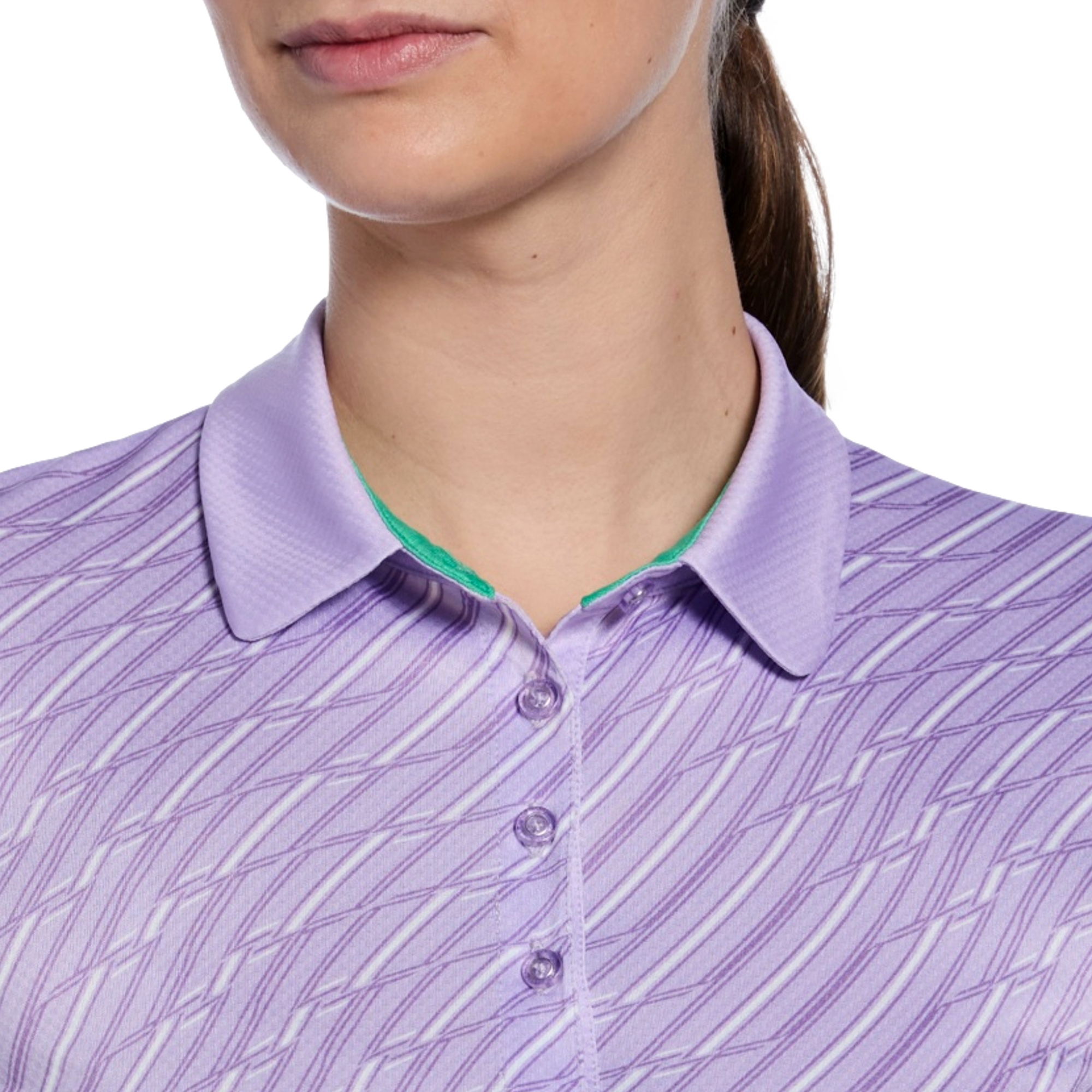 Wave Stipe Sleeveless Women's Short Sleeve Golf Polo Shirt