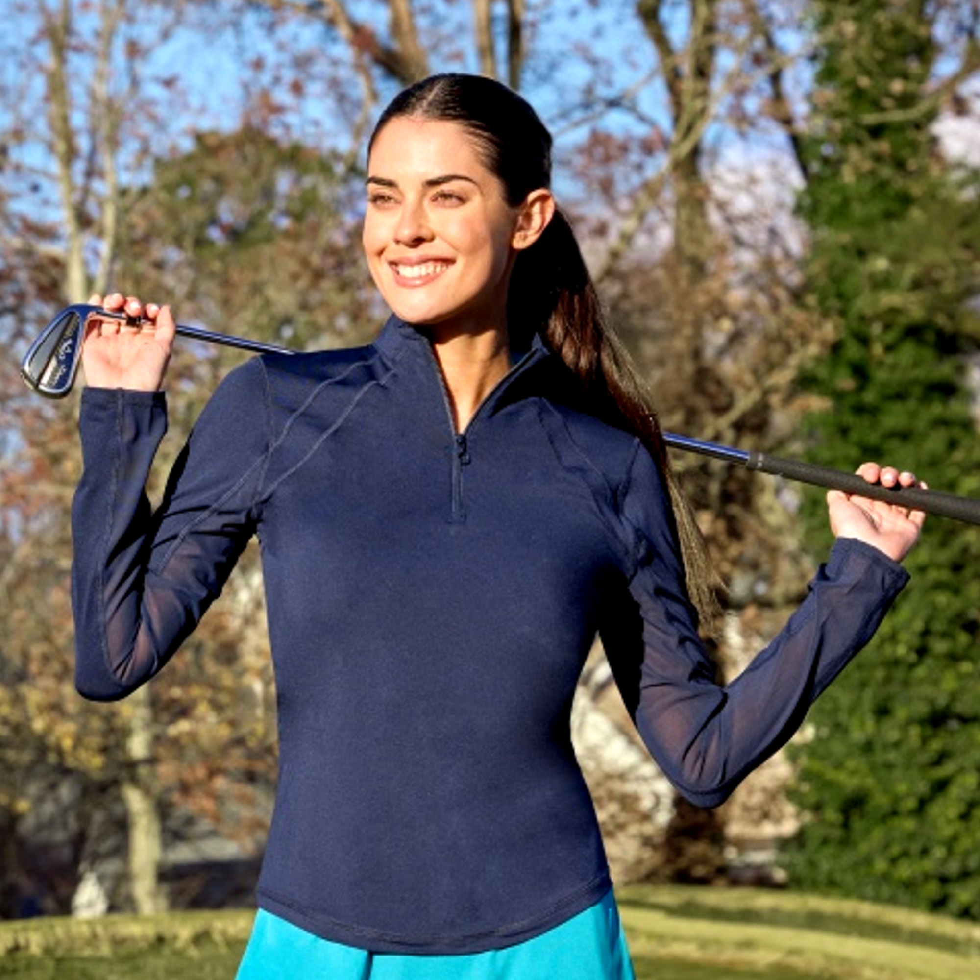 Solid Sun Protection Women's Golf Quarter Zip