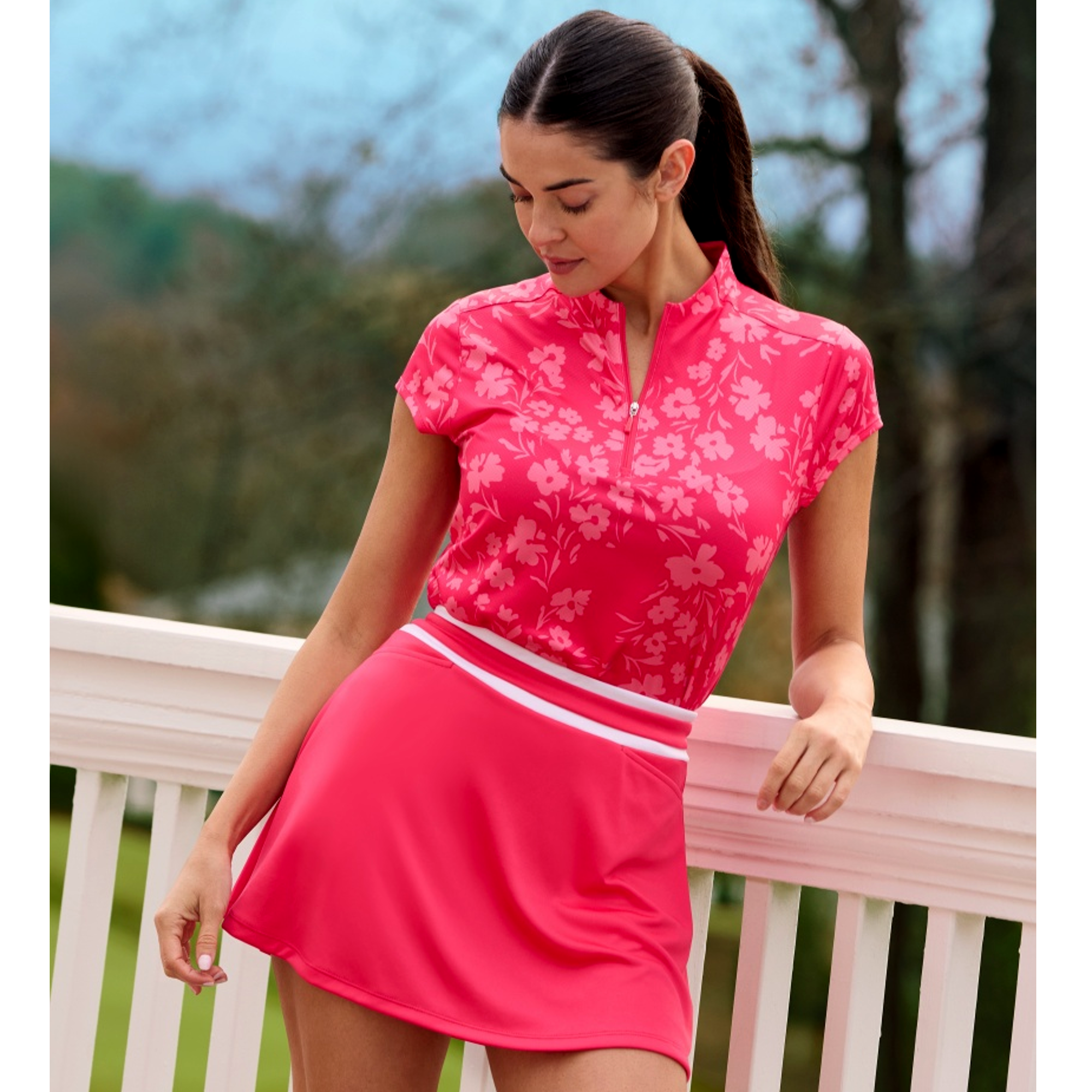 Summer Floral Women's Short Sleeve Golf Shirt