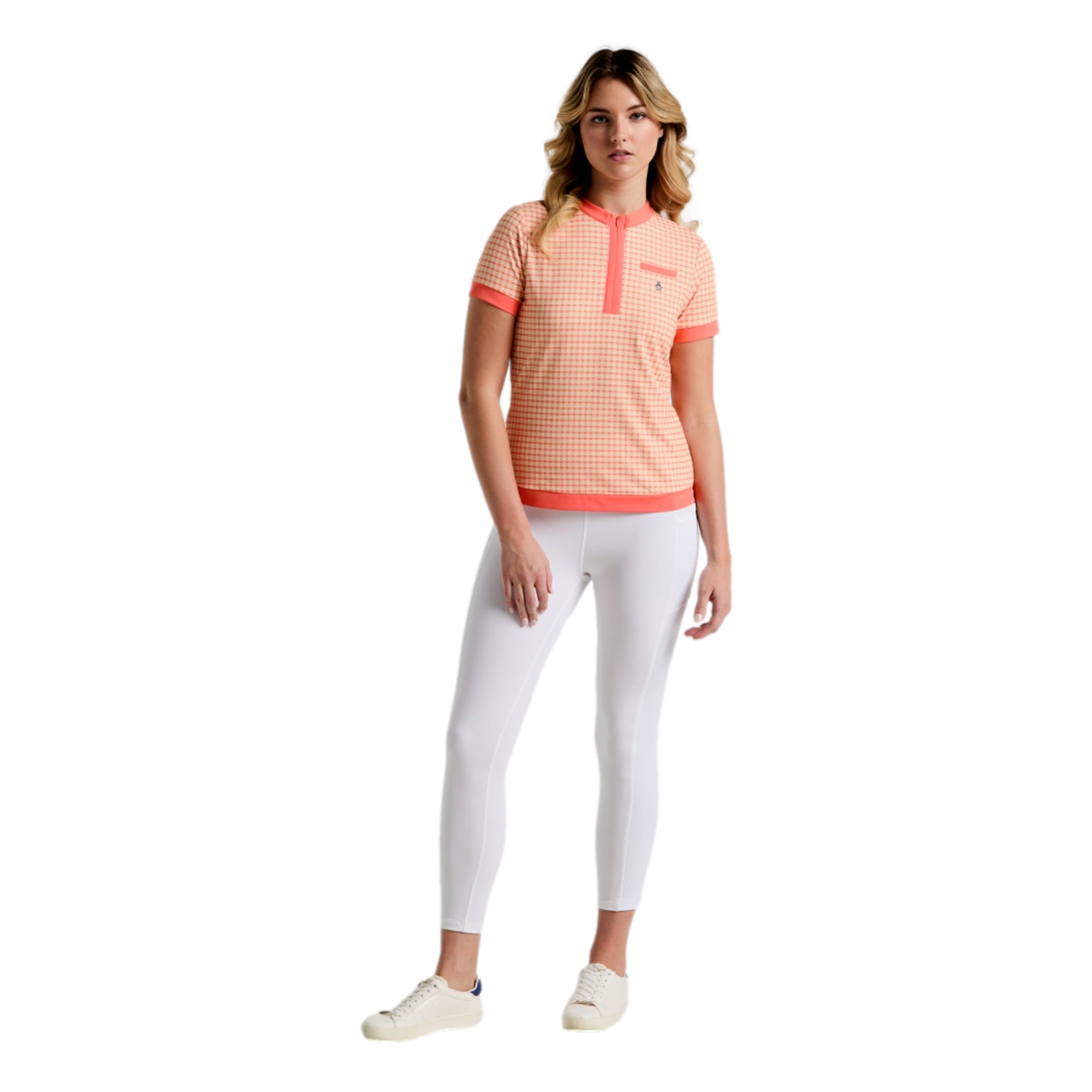 Bowtie Colorblock Print Women's Short Sleeve Golf Shirt