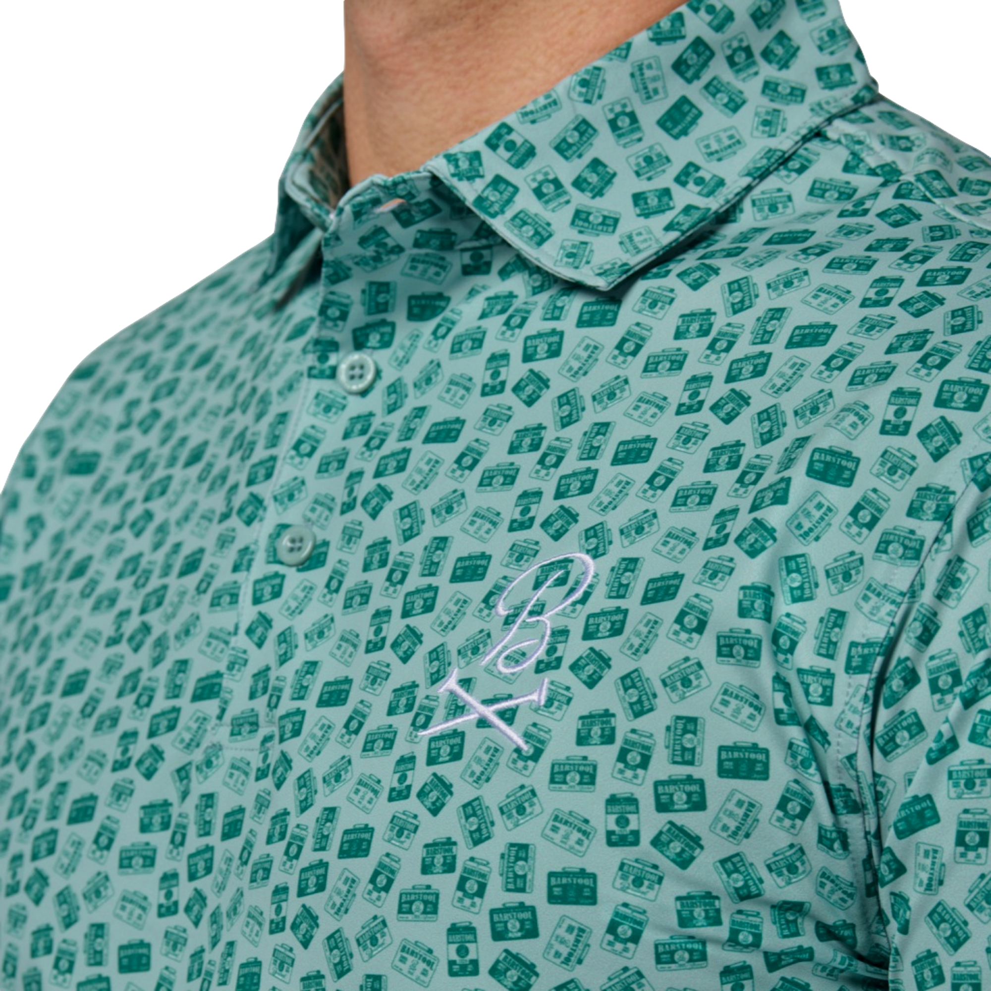 Badges Printed Men's Short Sleeve Golf Polo Shirt