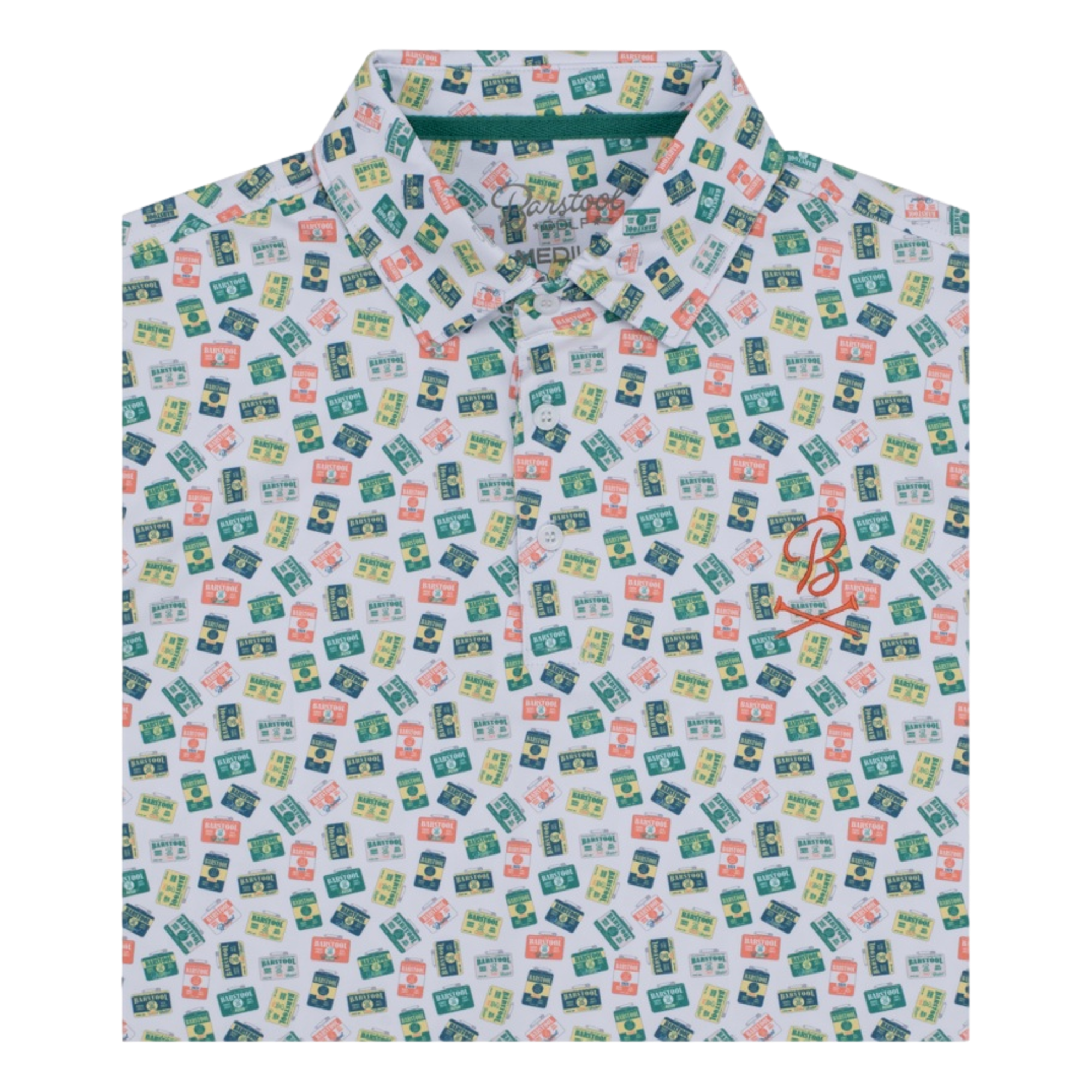 Scattered Badges Men's Short Sleeve Golf Polo Shirt