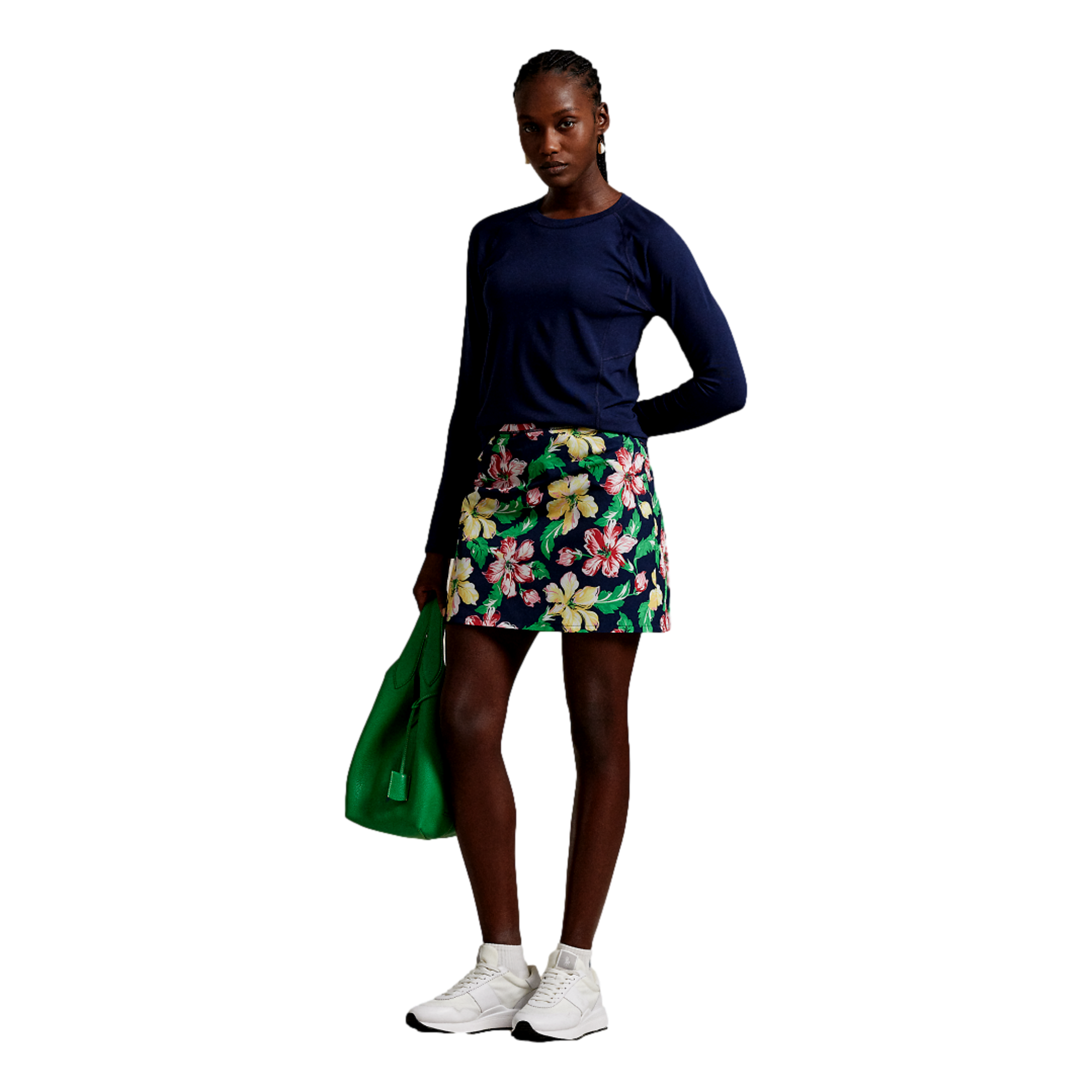 Floral Pleated Stretch 17" Skort