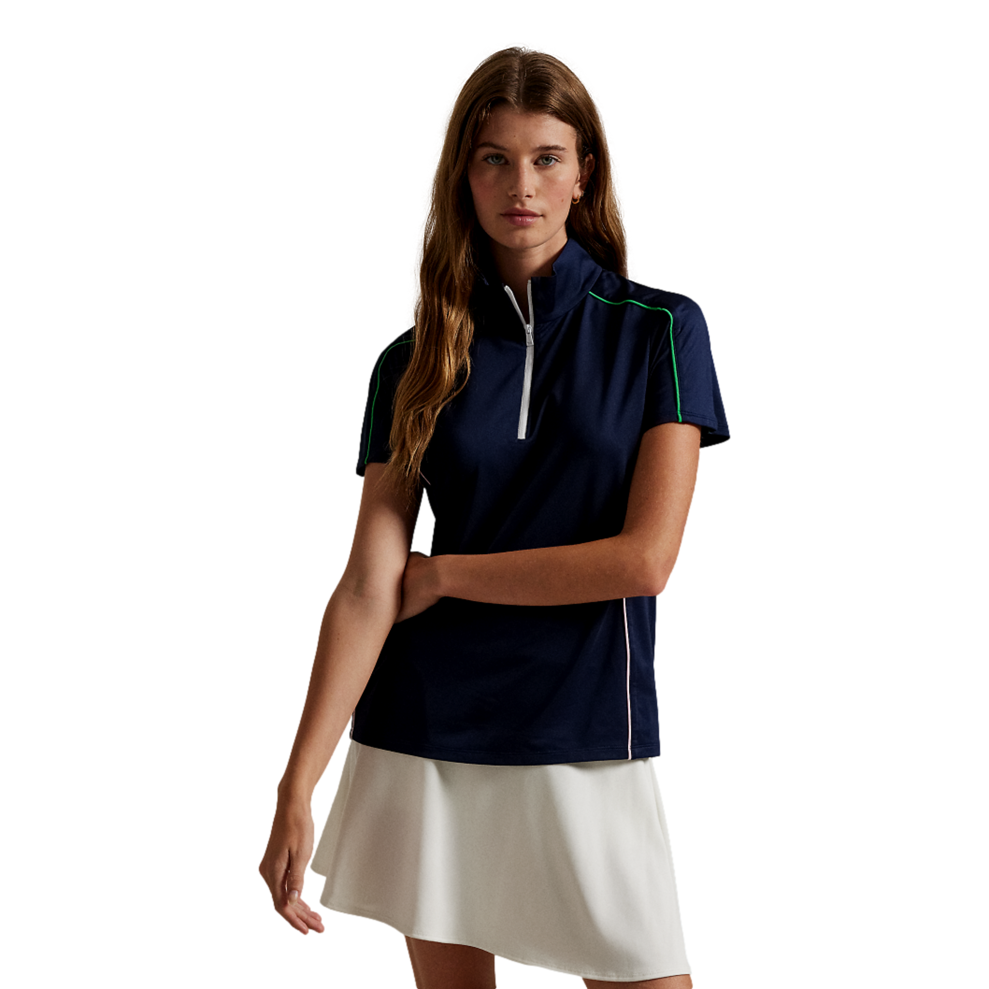 Stretch Jersey Quarter Zip Women's Short Sleeve Golf Shirt