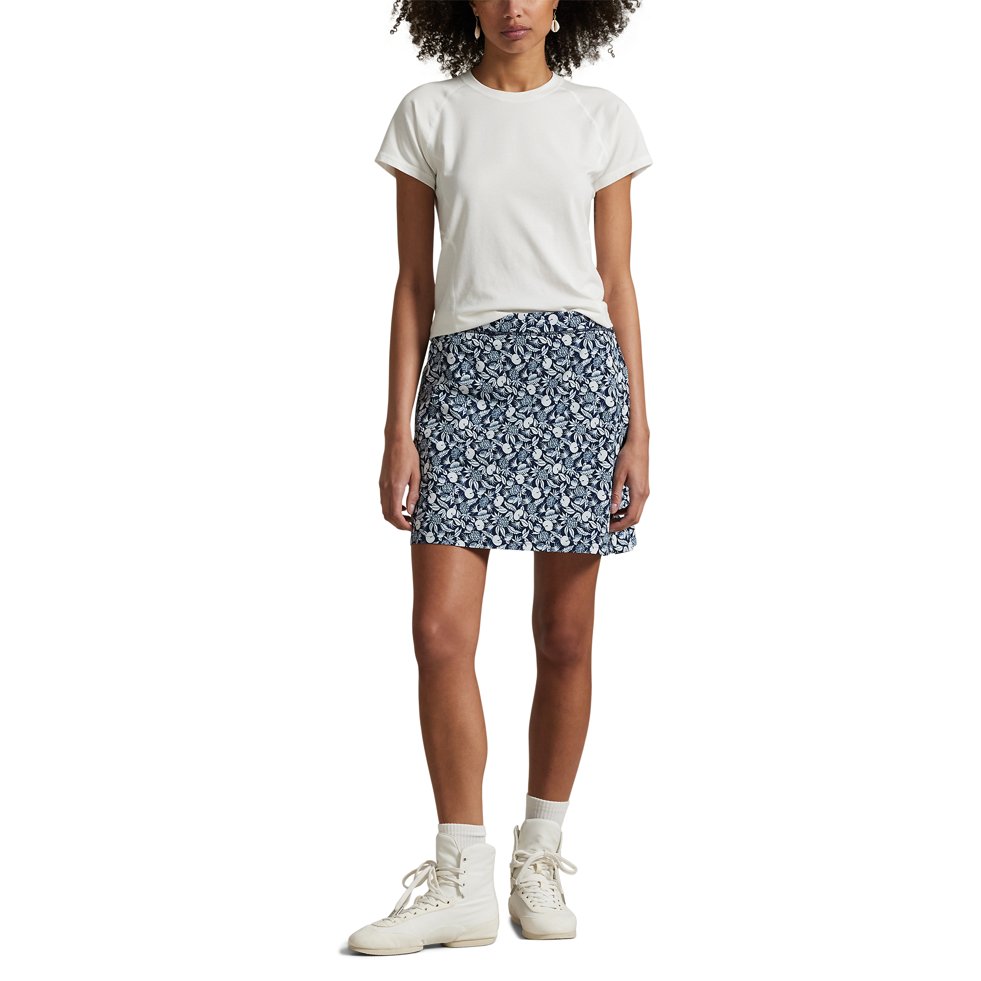 Print Pleated Four Way Stretch 17" Skort
