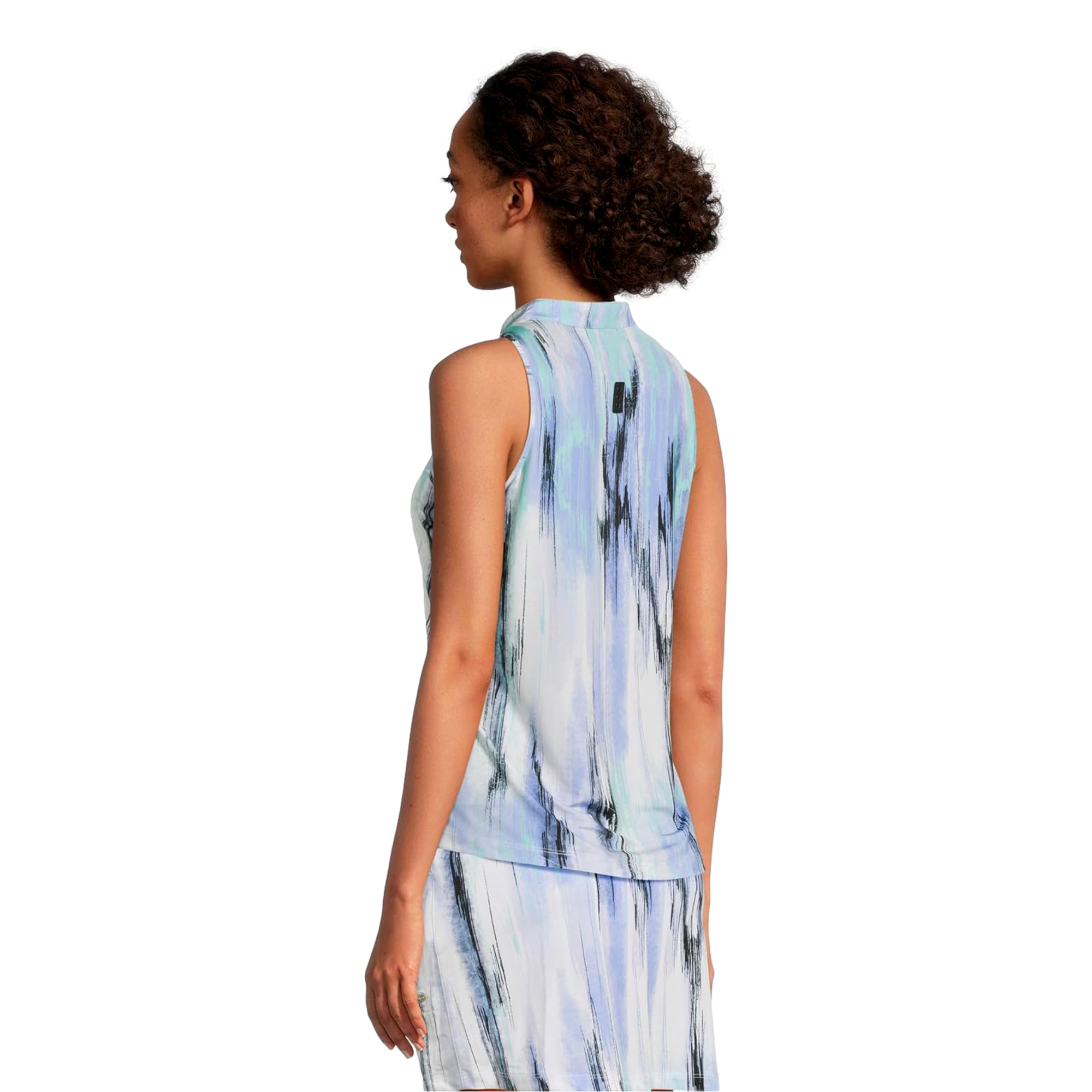 Matrix Print Women's Sleeveless Golf Shirt