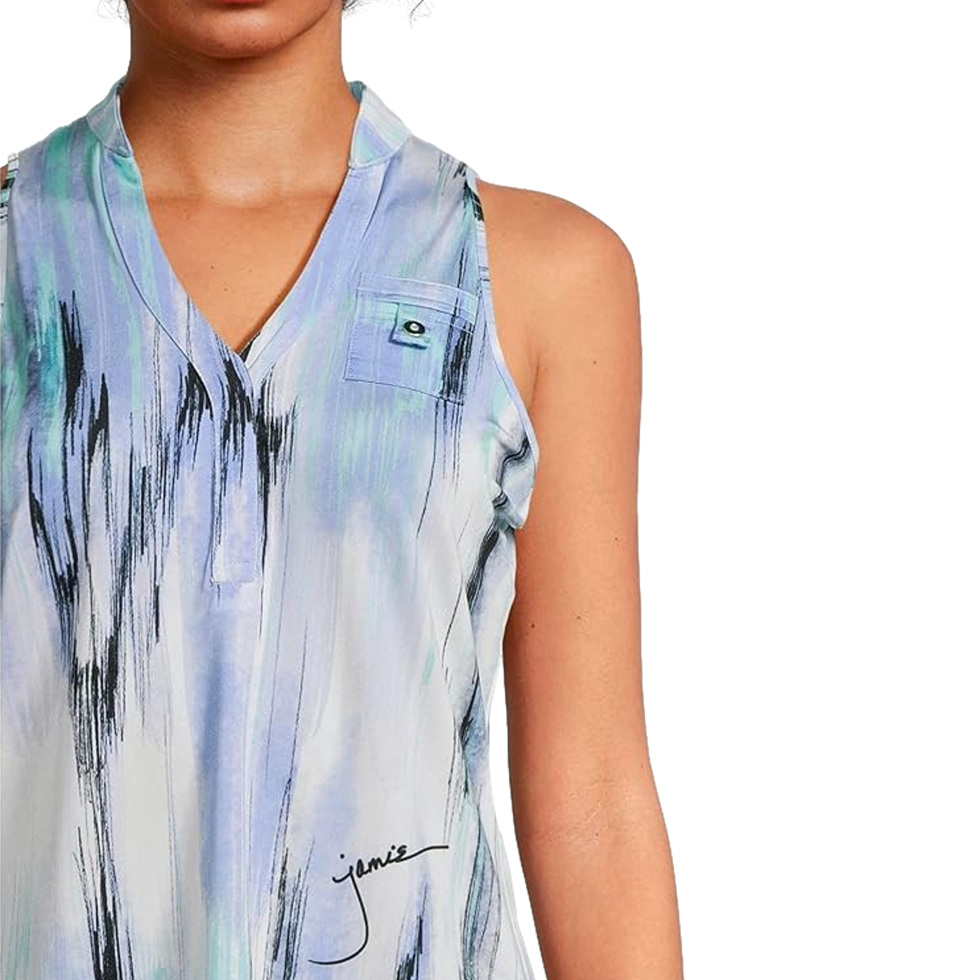 Matrix Print Women's Sleeveless Golf Shirt
