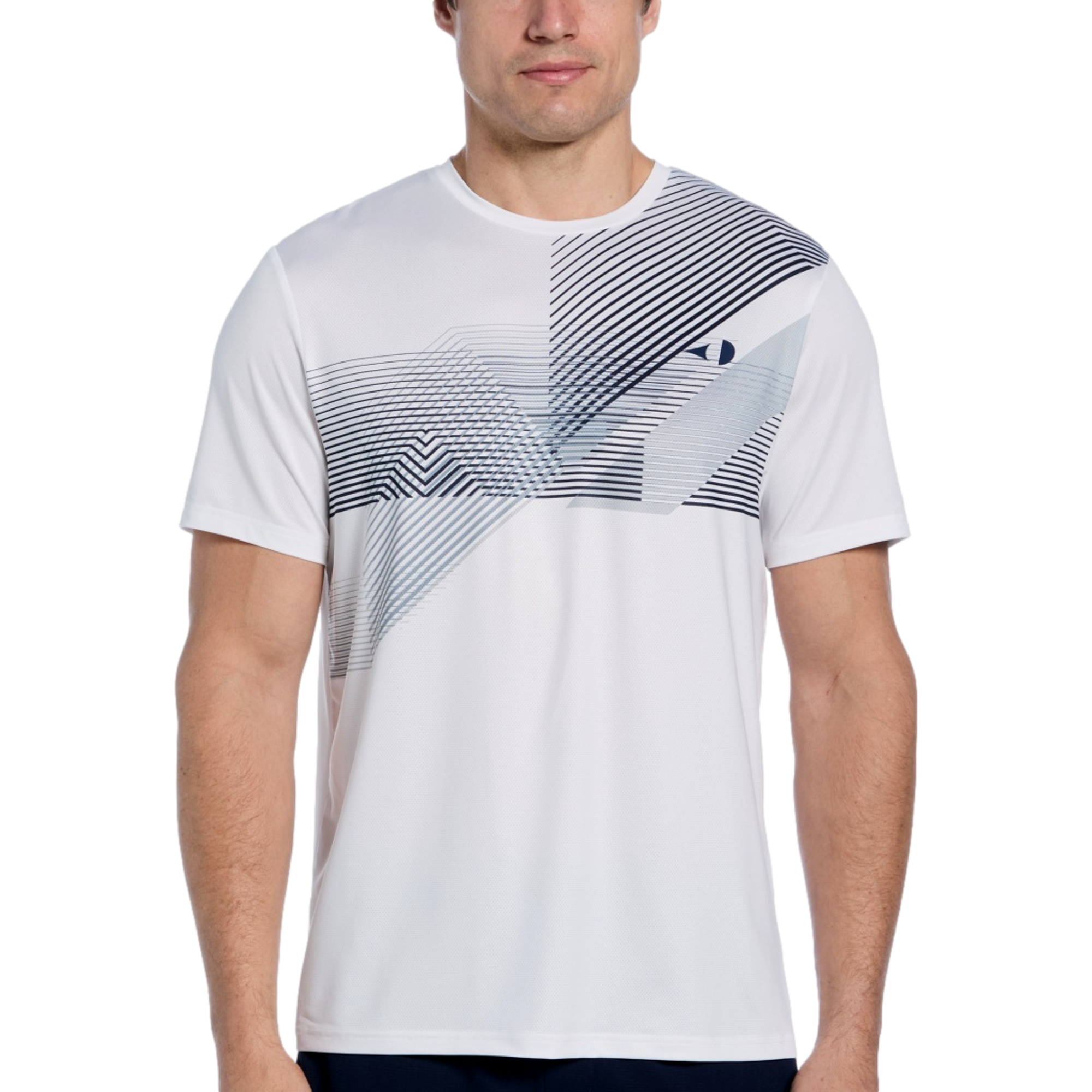 Linear Chest Crew Men's Short Sleeve Tennis Top