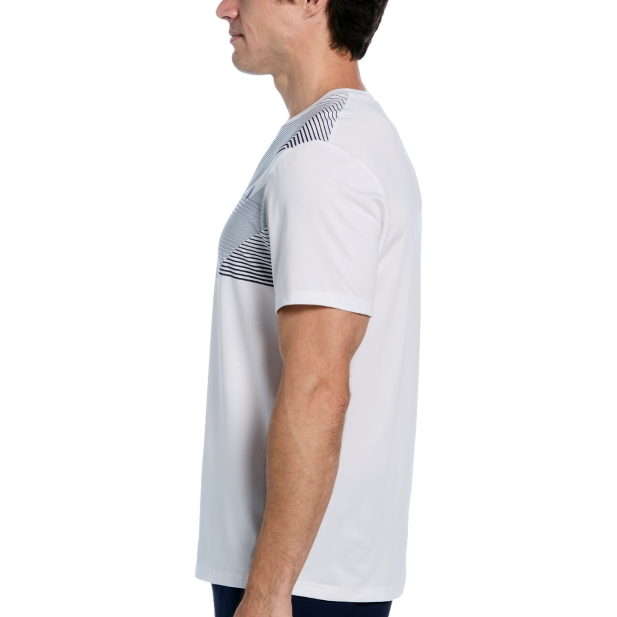 Linear Chest Crew Men's Short Sleeve Tennis Top