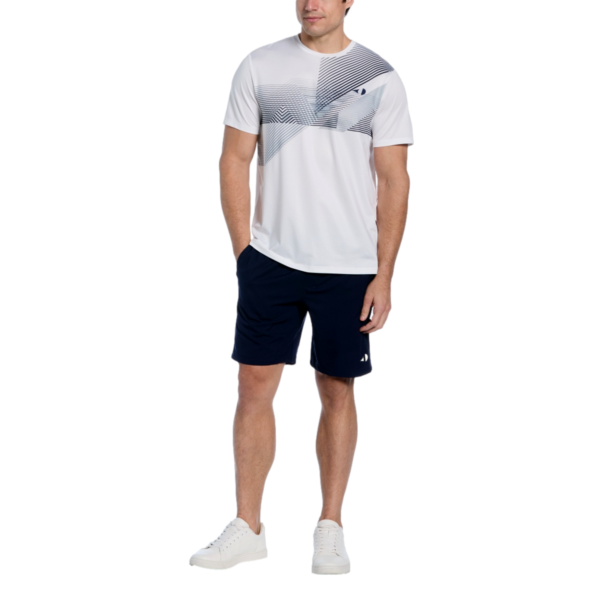 Linear Chest Crew Men's Short Sleeve Tennis Top