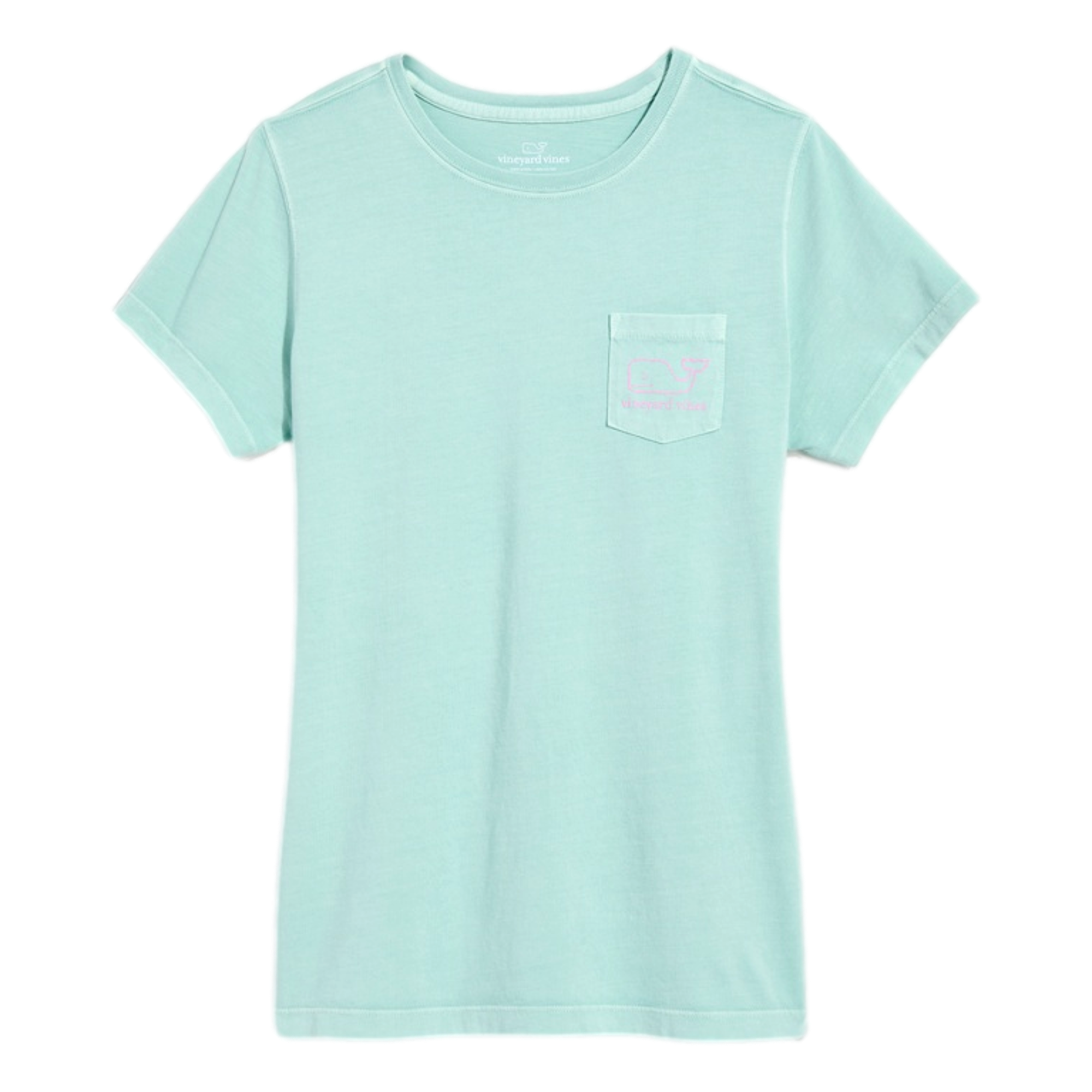 Women's Garment-Dyed Vintage Whale Short Sleeve Pocket Shirt