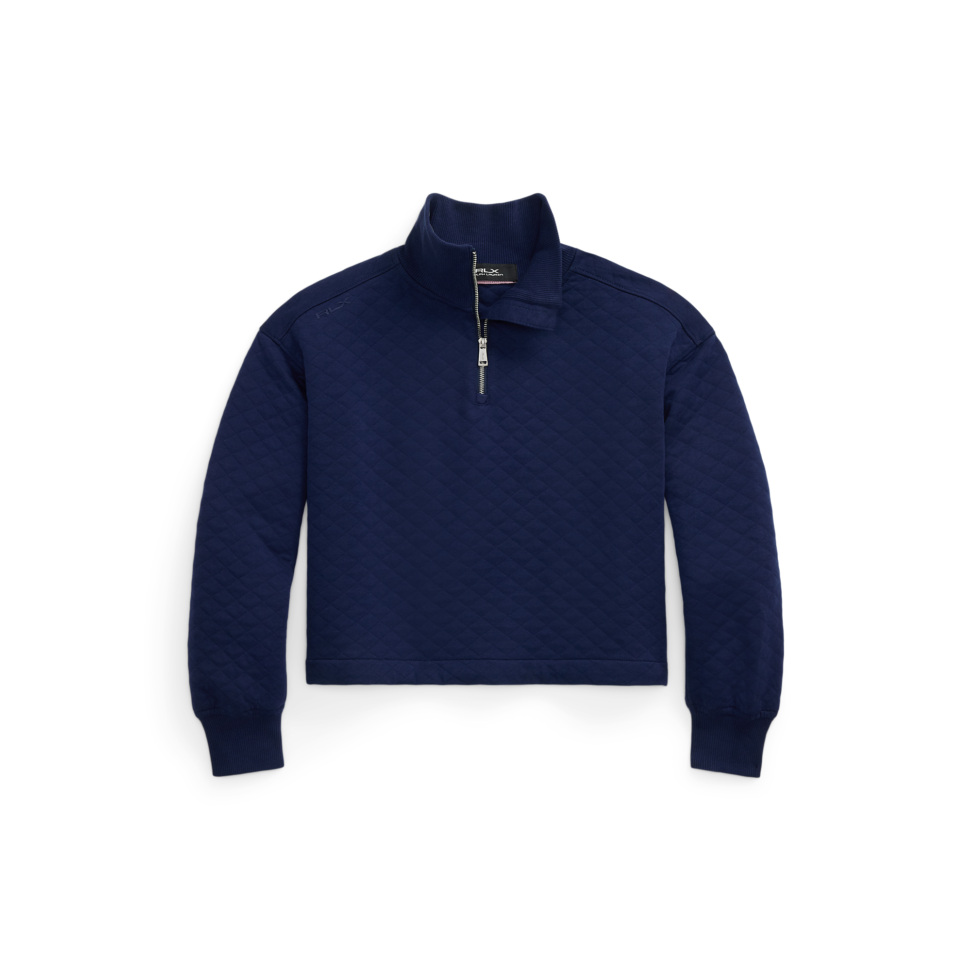 Girl's Quilted Long Sleeve Quarter Zip Pullover