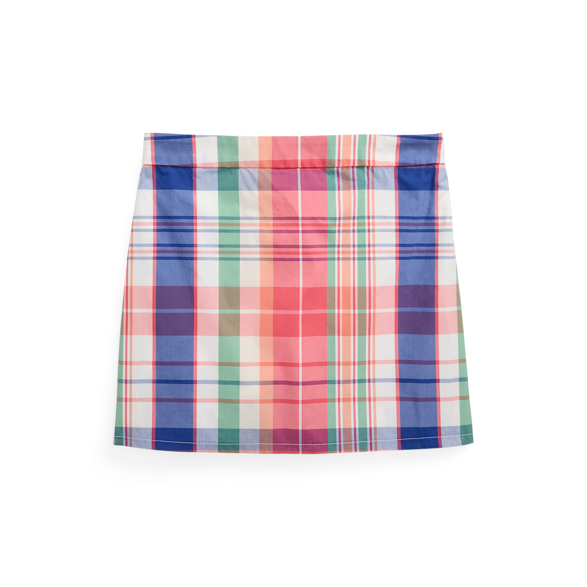 Girl's Cotton Madras Back Pleat Golf Skort