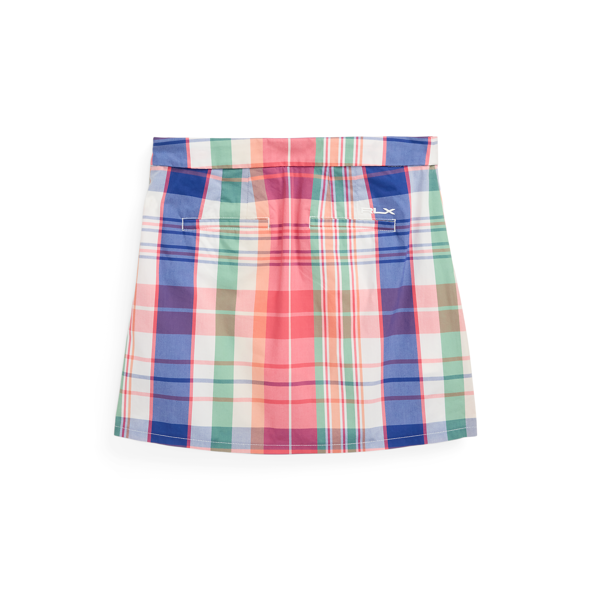 Girl's Cotton Madras Back Pleat Golf Skort