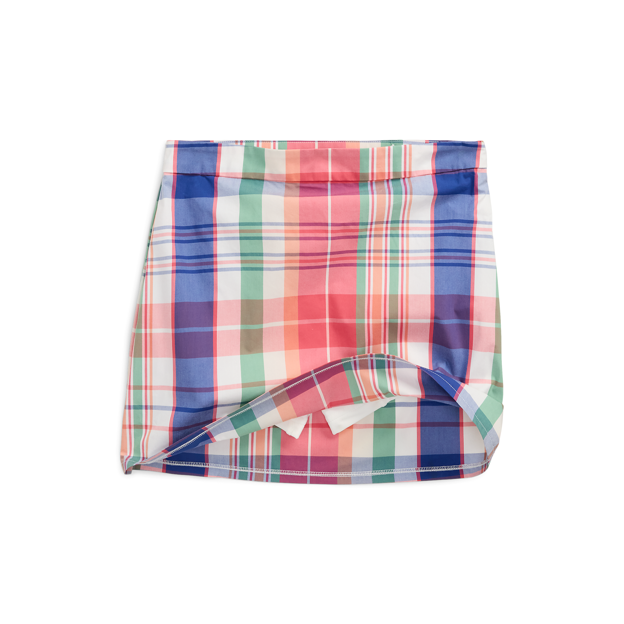 Girl's Cotton Madras Back Pleat Golf Skort
