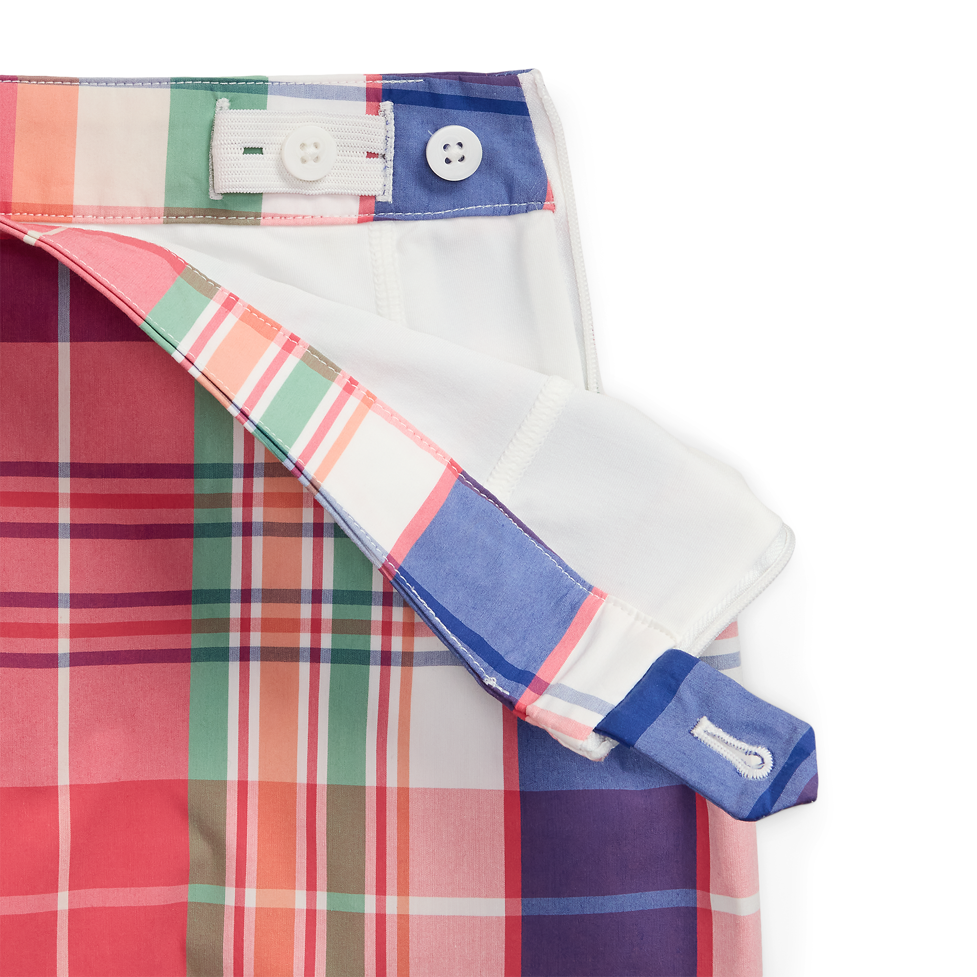 Girl's Cotton Madras Back Pleat Golf Skort