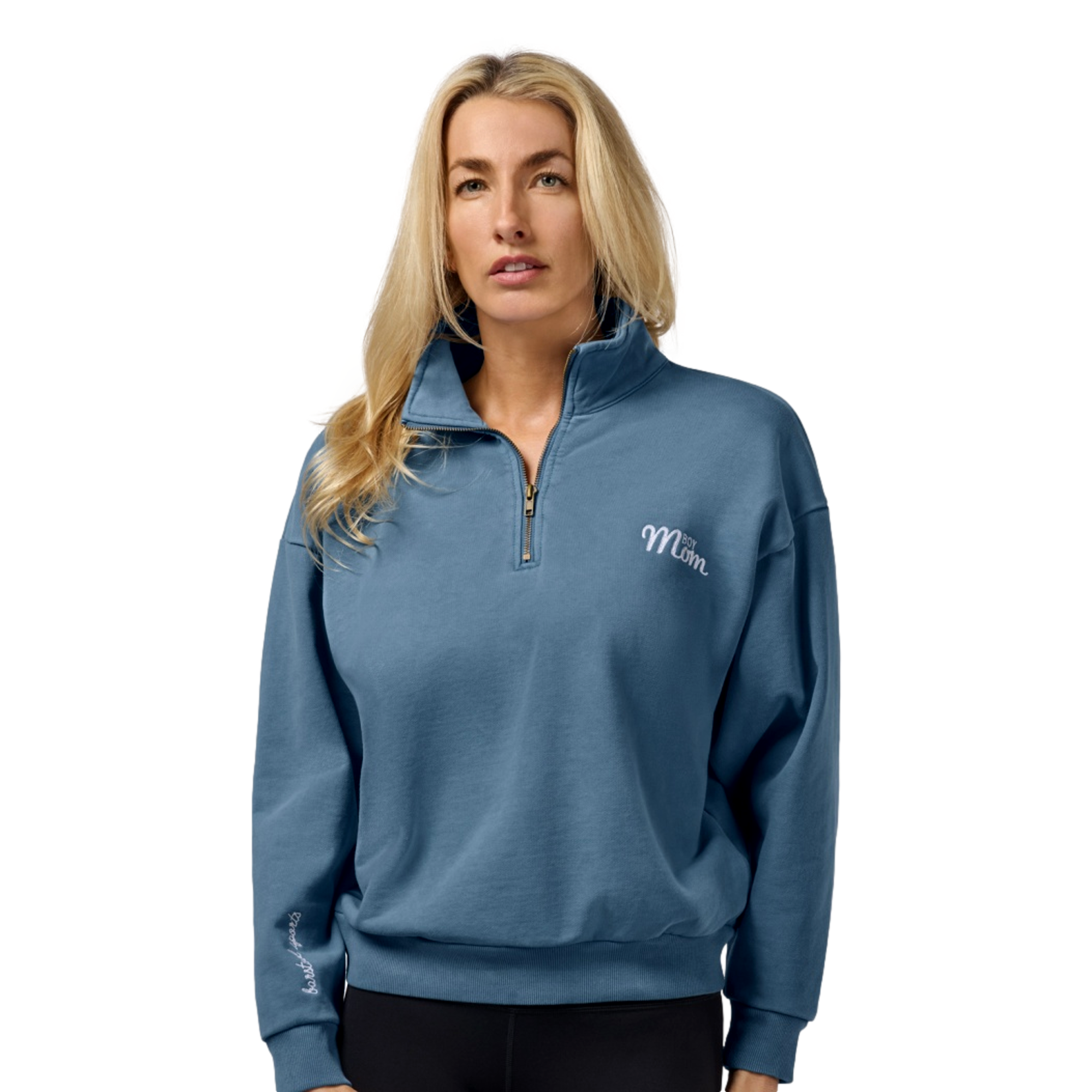 Oversized Boy Mom Quarter Zip