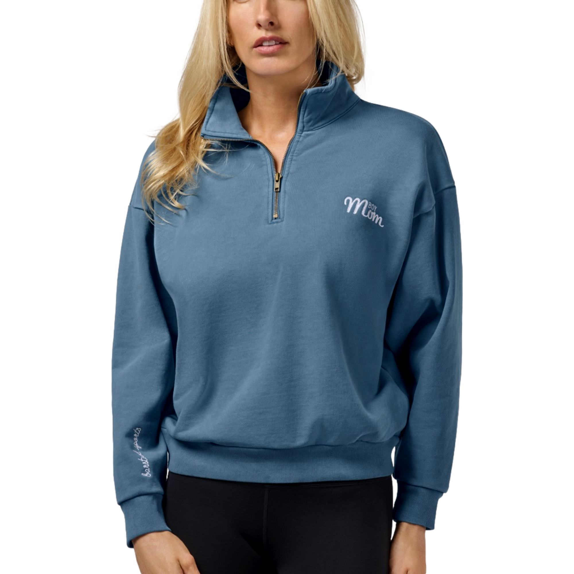 Oversized Boy Mom Quarter Zip