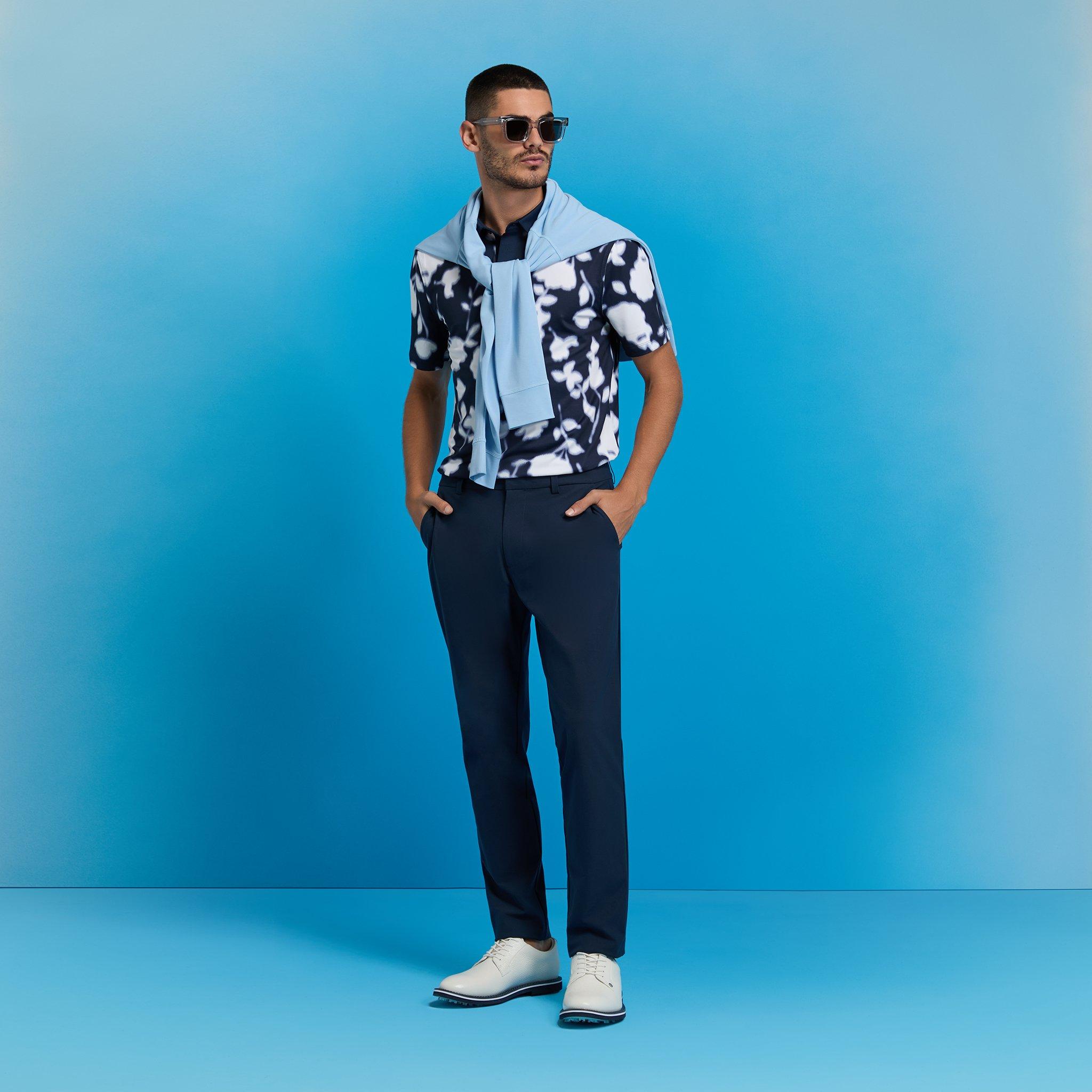 Blur Floral Tech Jersey Polo Shirt