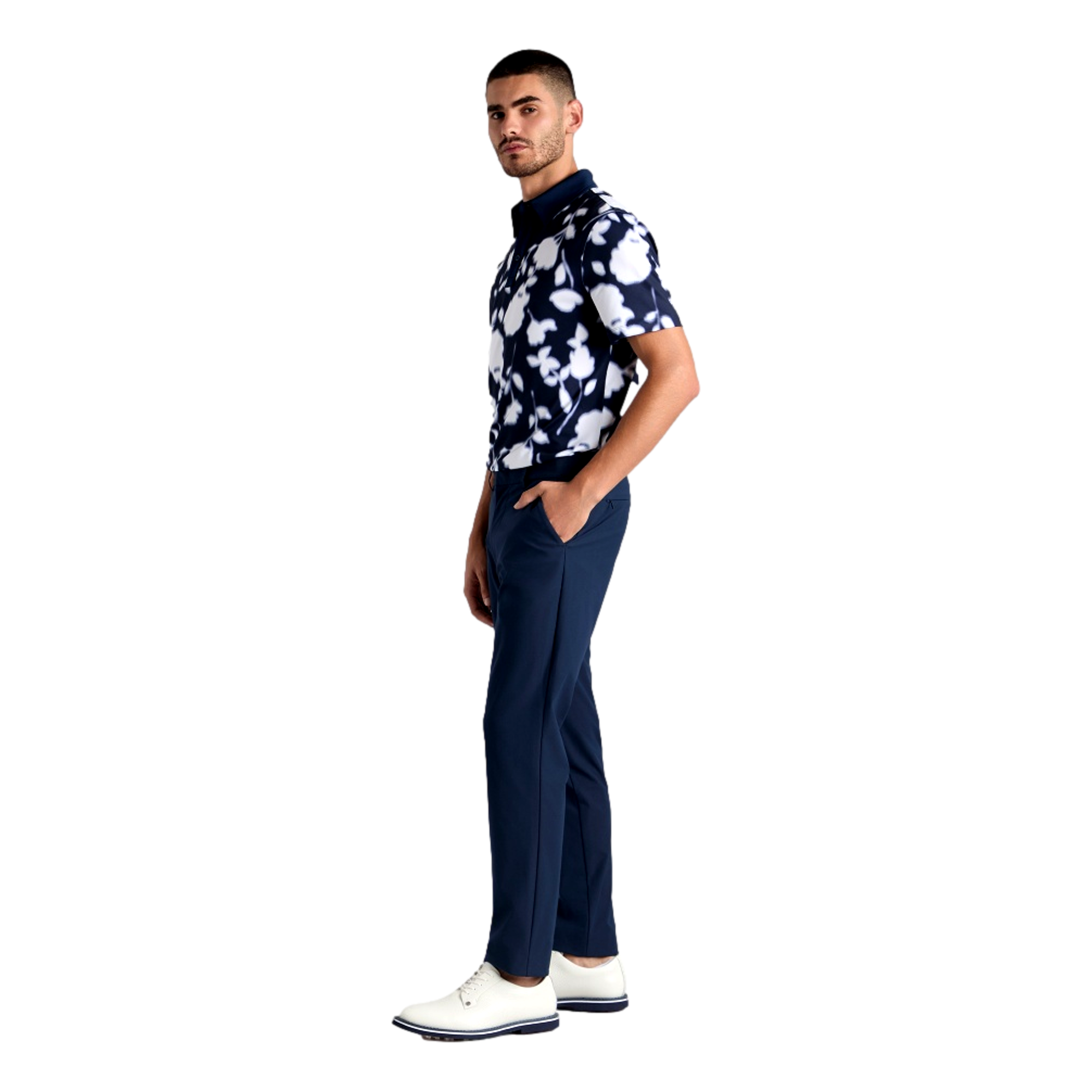 Blur Floral Tech Jersey Polo Shirt