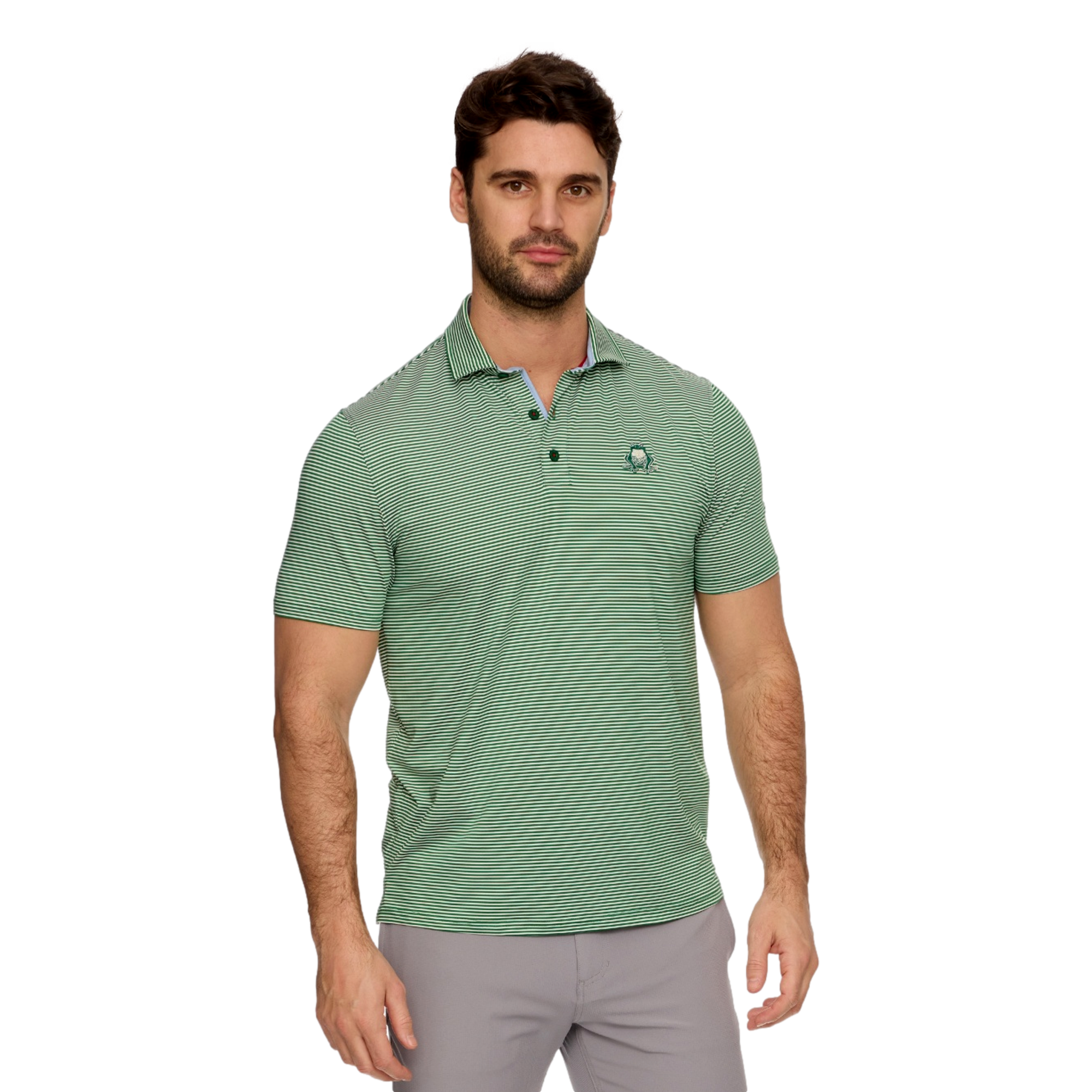 Boston Common Naples Striped Men's Short Sleeve Golf Polo Shirt