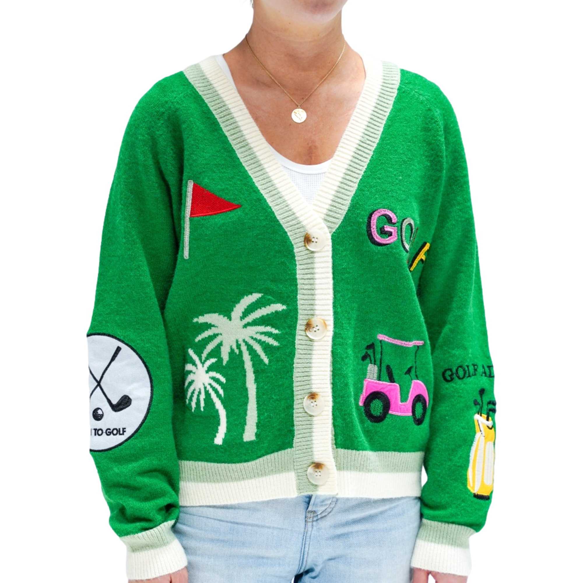 Women's Par Tee Patch Golf Long Sleeve Cardigan