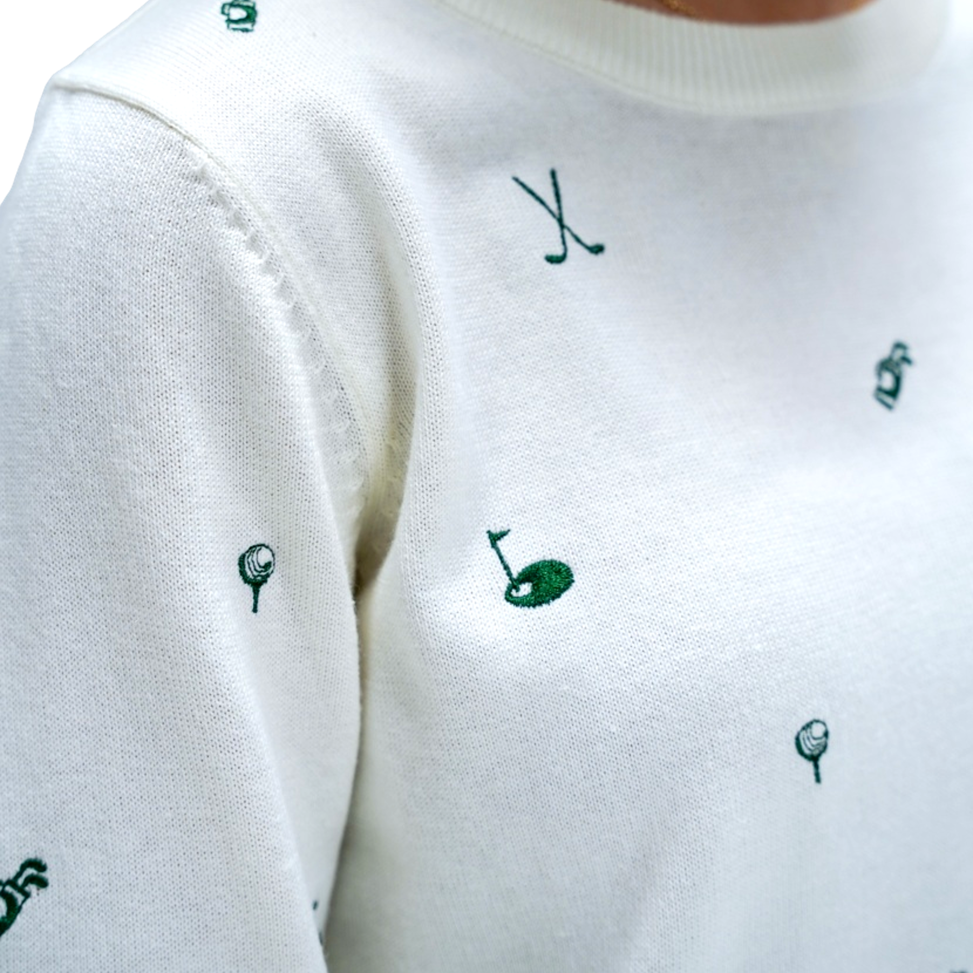 Women's Embroidered Golf Print Sweater