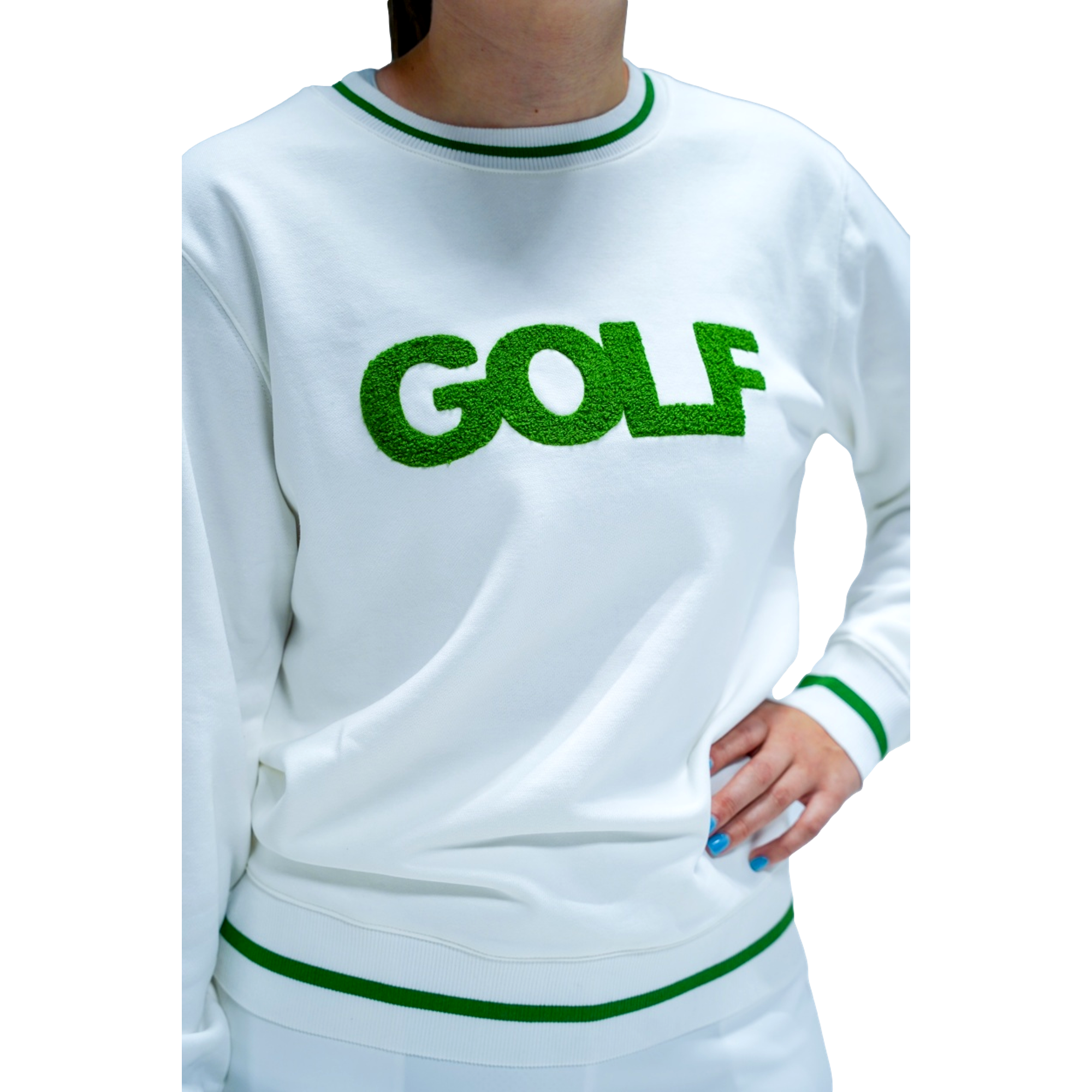 Embroidered Crewneck Women's Golf Sweater