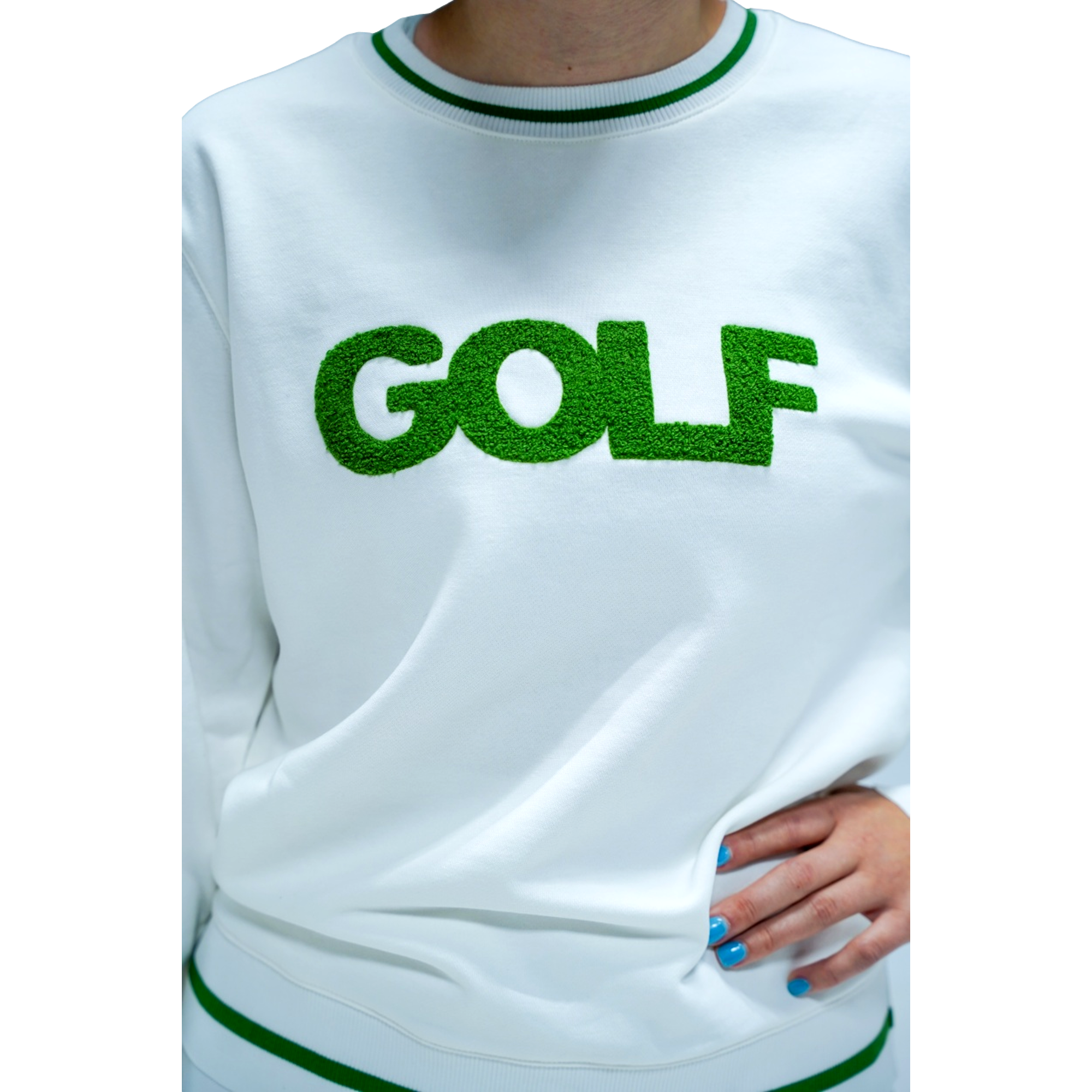 Embroidered Crewneck Women's Golf Sweater