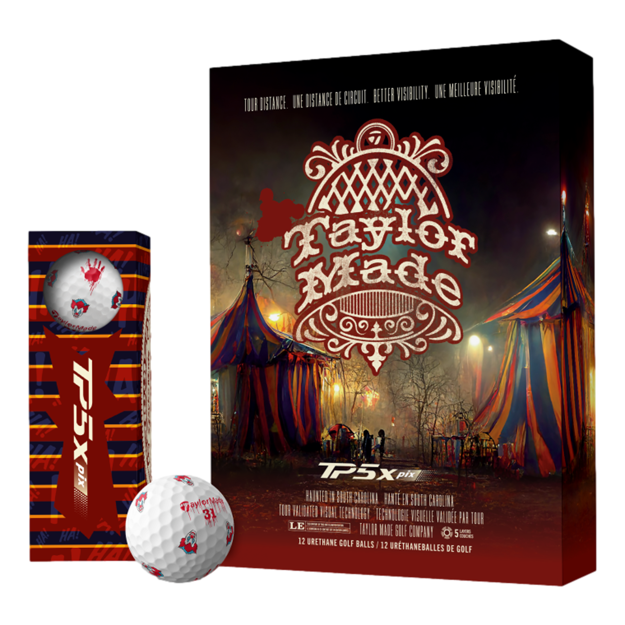 Taylormade TP5x Pix Nightmare Circus Halloween Clown Golf