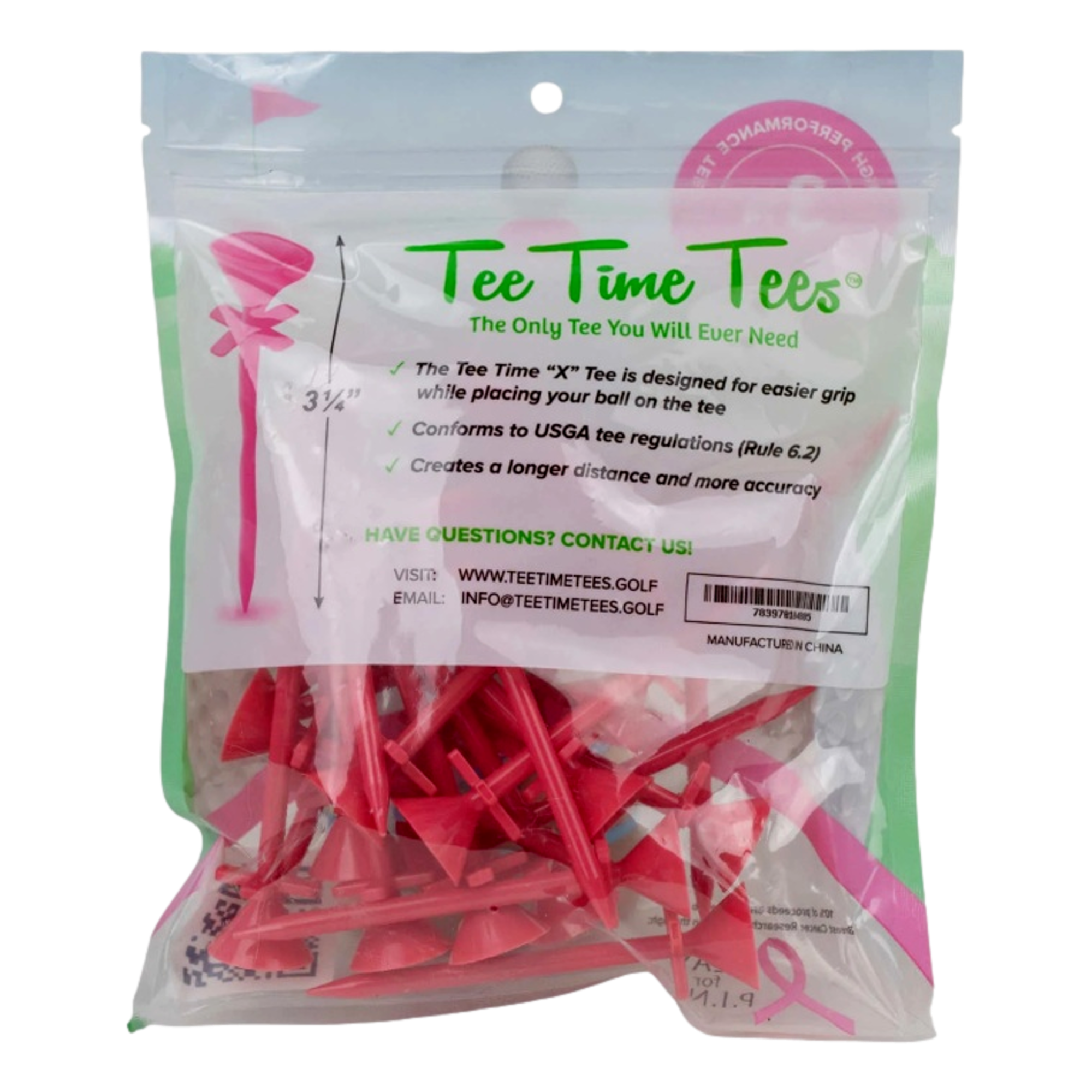 The 'X' Style Golf Tees - Pink