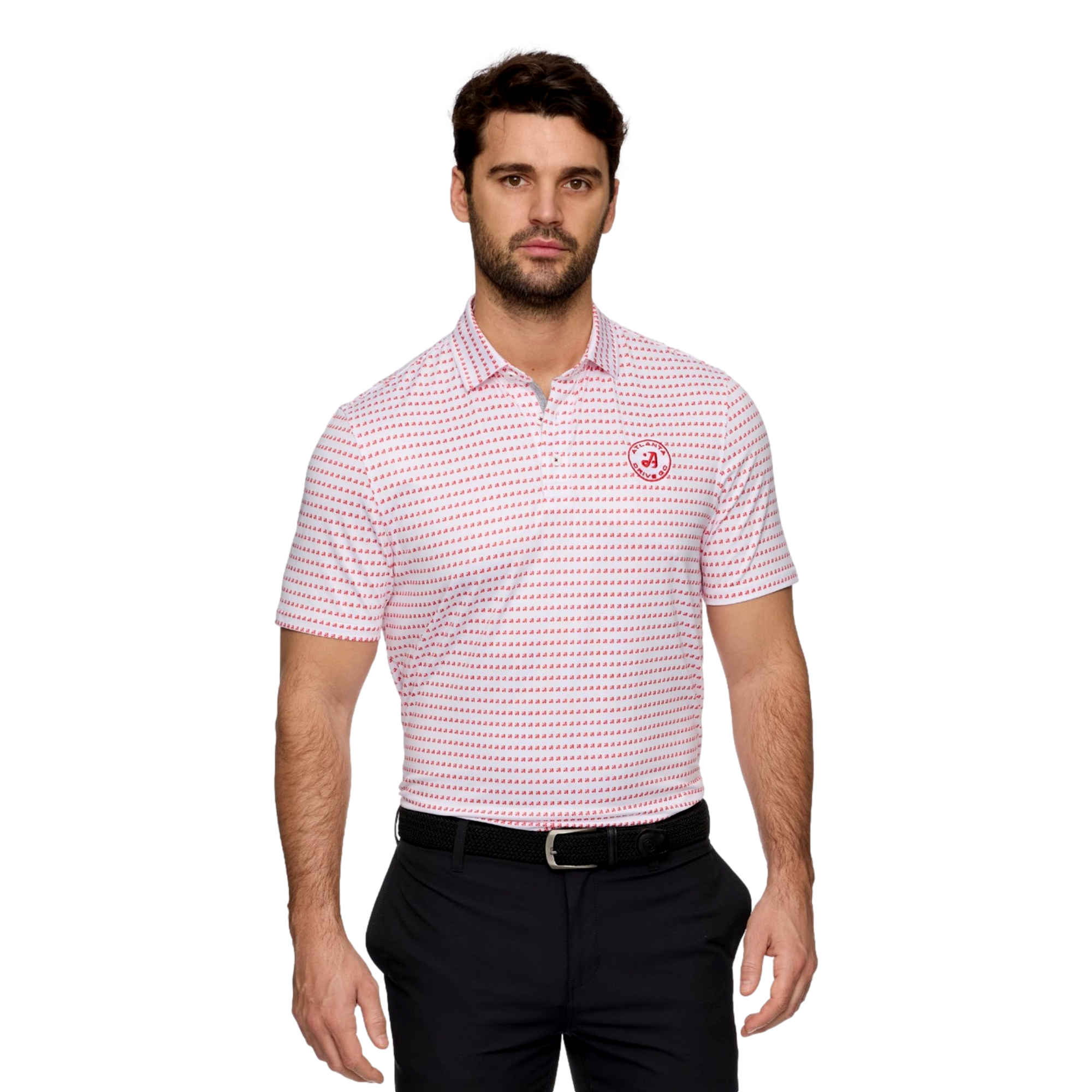 Atlanta Drive GC Printed Logo Men's Short Sleeve Golf Polo Shirt