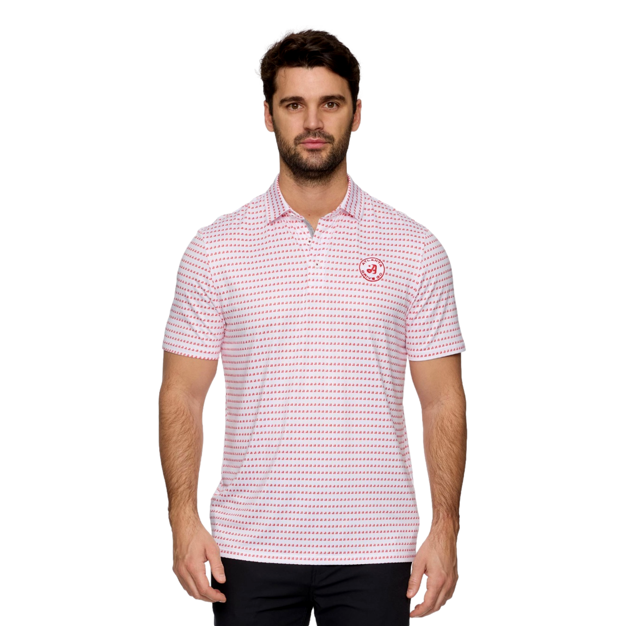 Atlanta Drive GC Printed Logo Men's Short Sleeve Golf Polo Shirt