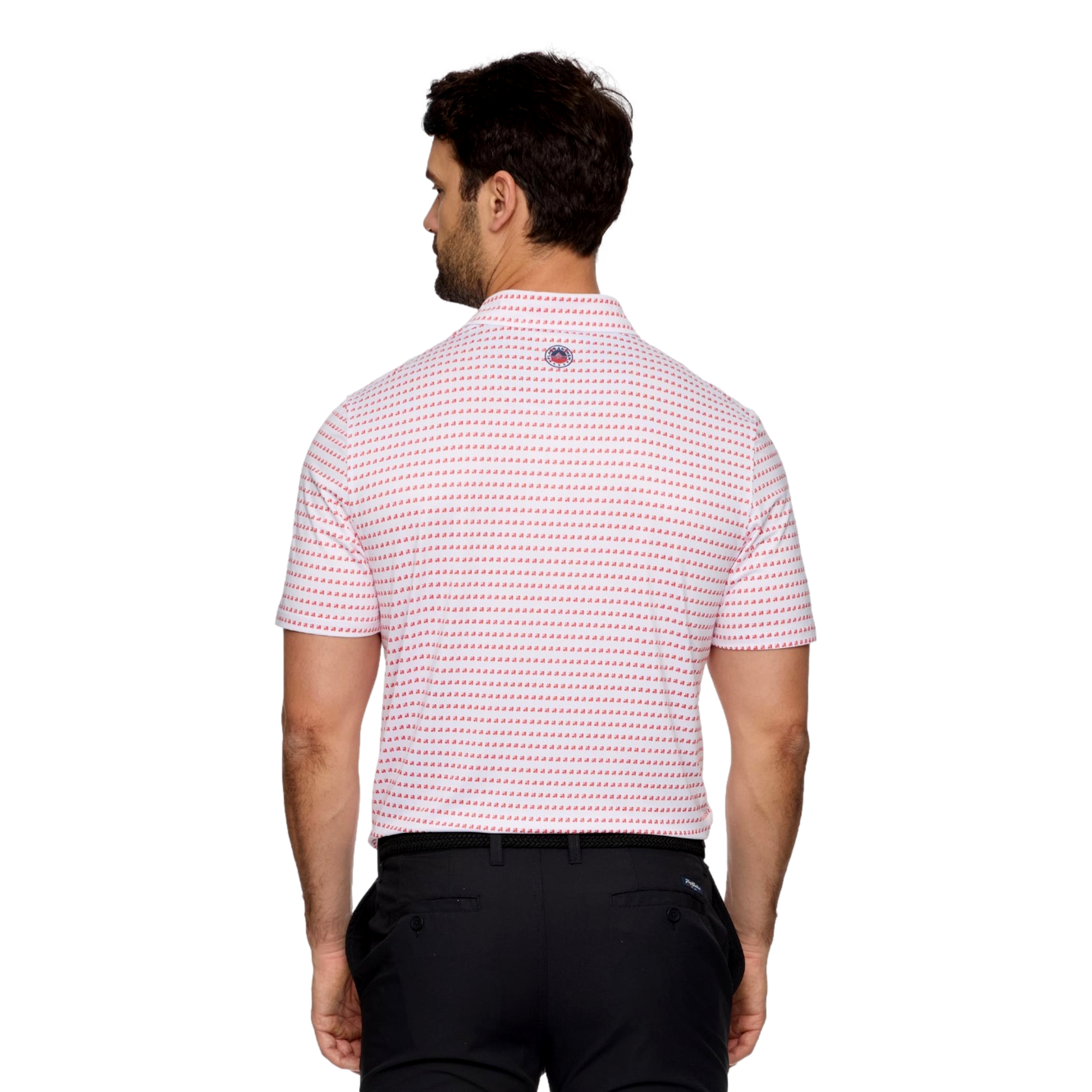 Atlanta Drive GC Printed Logo Men's Short Sleeve Golf Polo Shirt