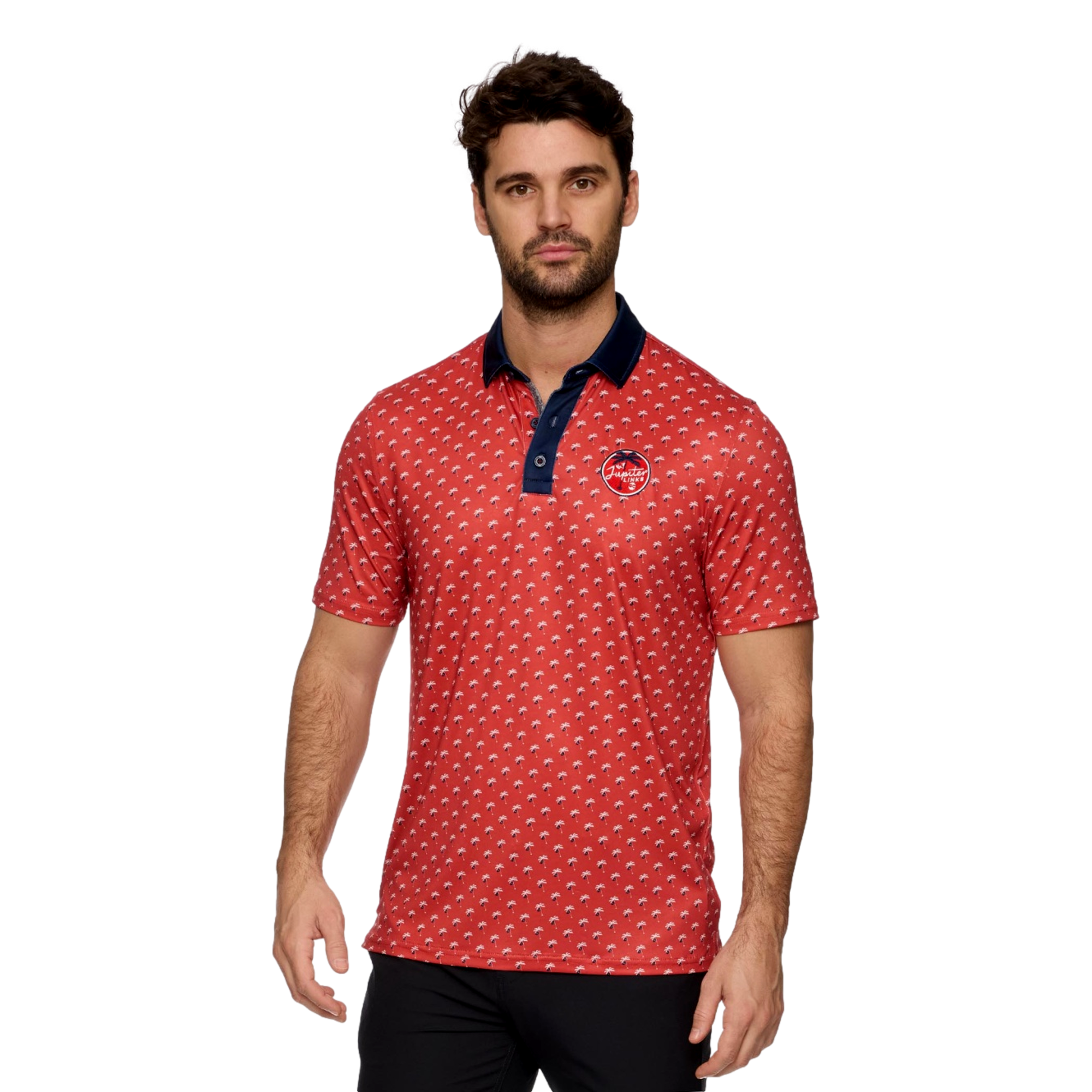 Jupiter Links GC Printed Logo Men's Short Sleeve Golf Polo Shirt