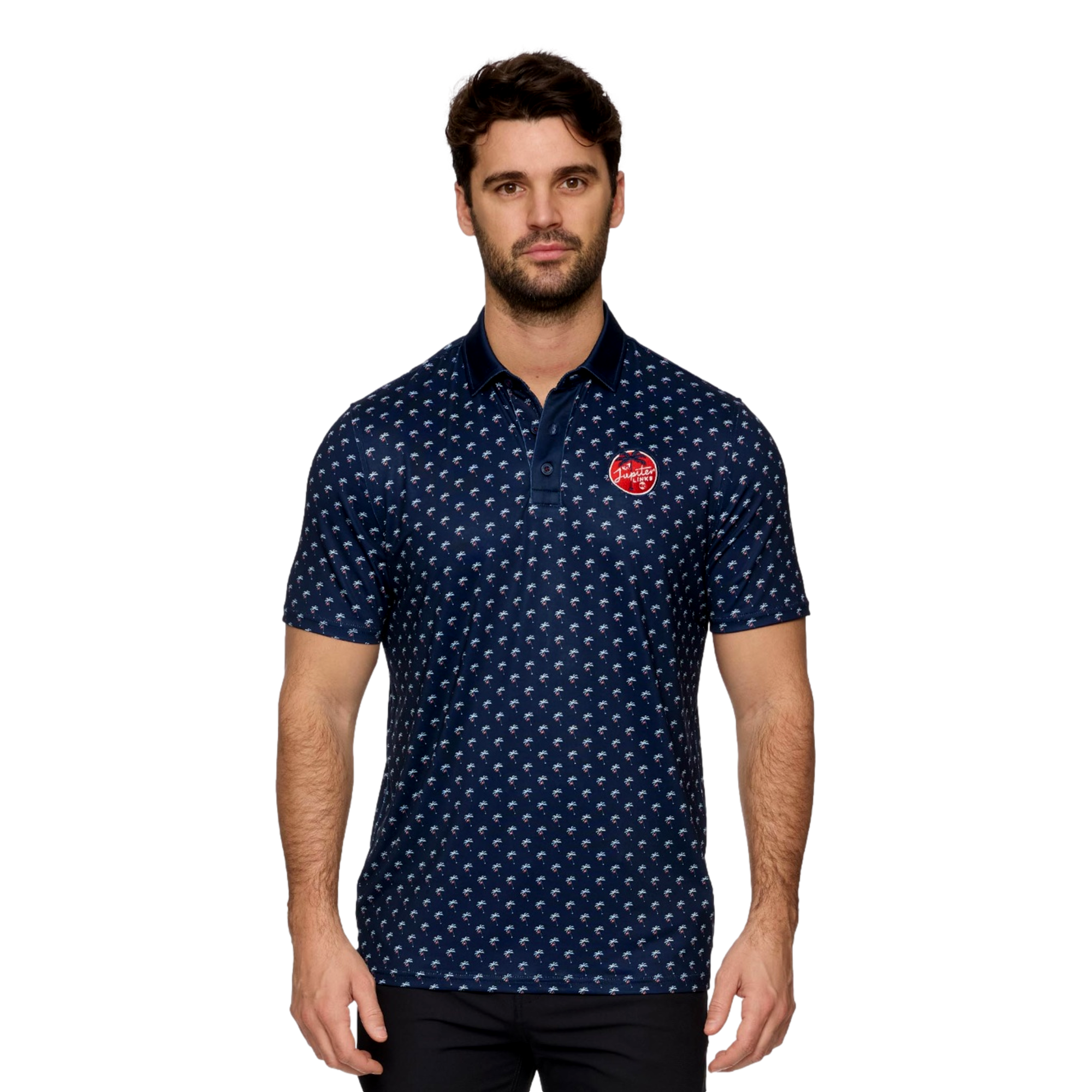 Jupiter Links GC Printed Logo Men's Short Sleeve Golf Polo Shirt
