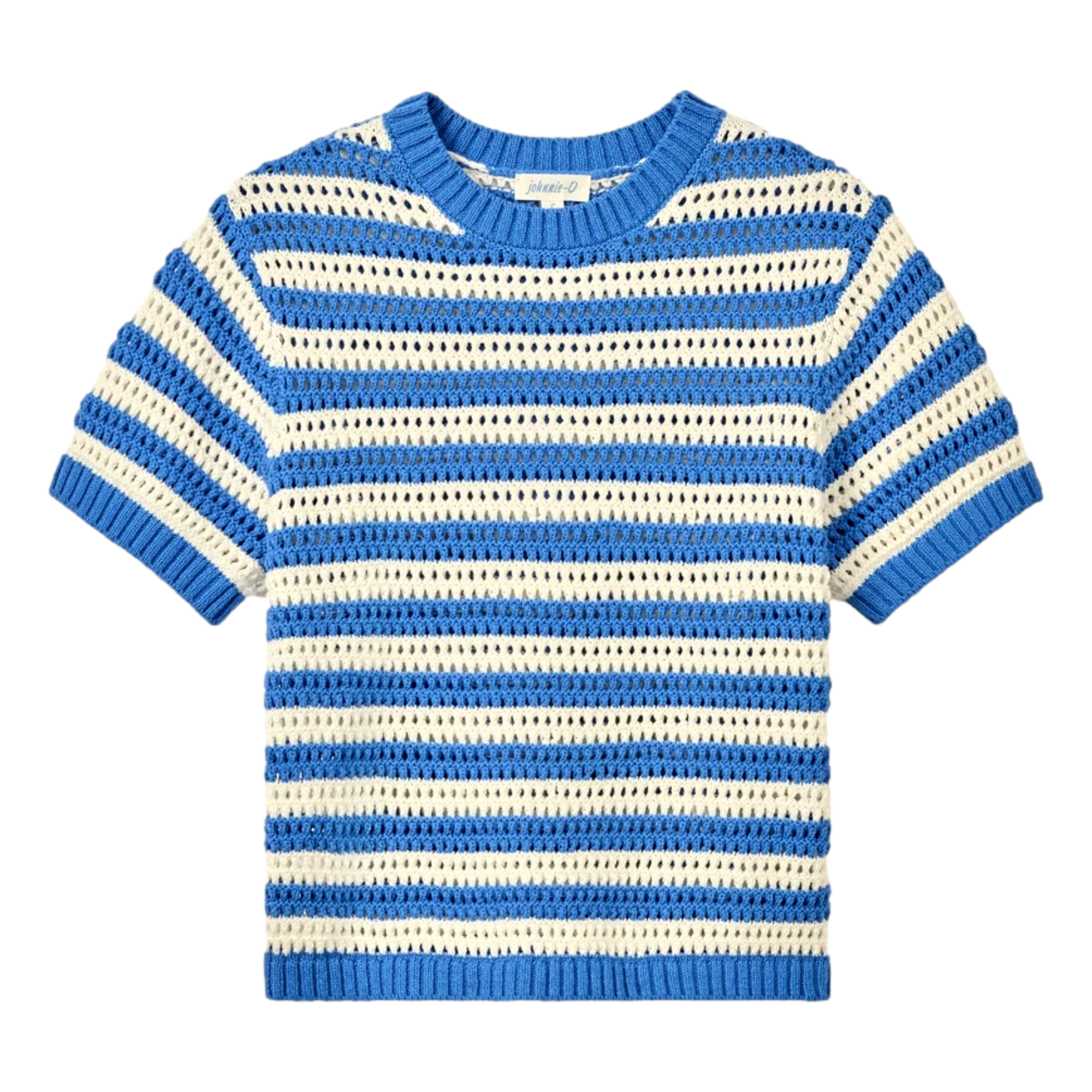 Aubrey Stripe Knit Women's Short Sleeve Golf Sweater