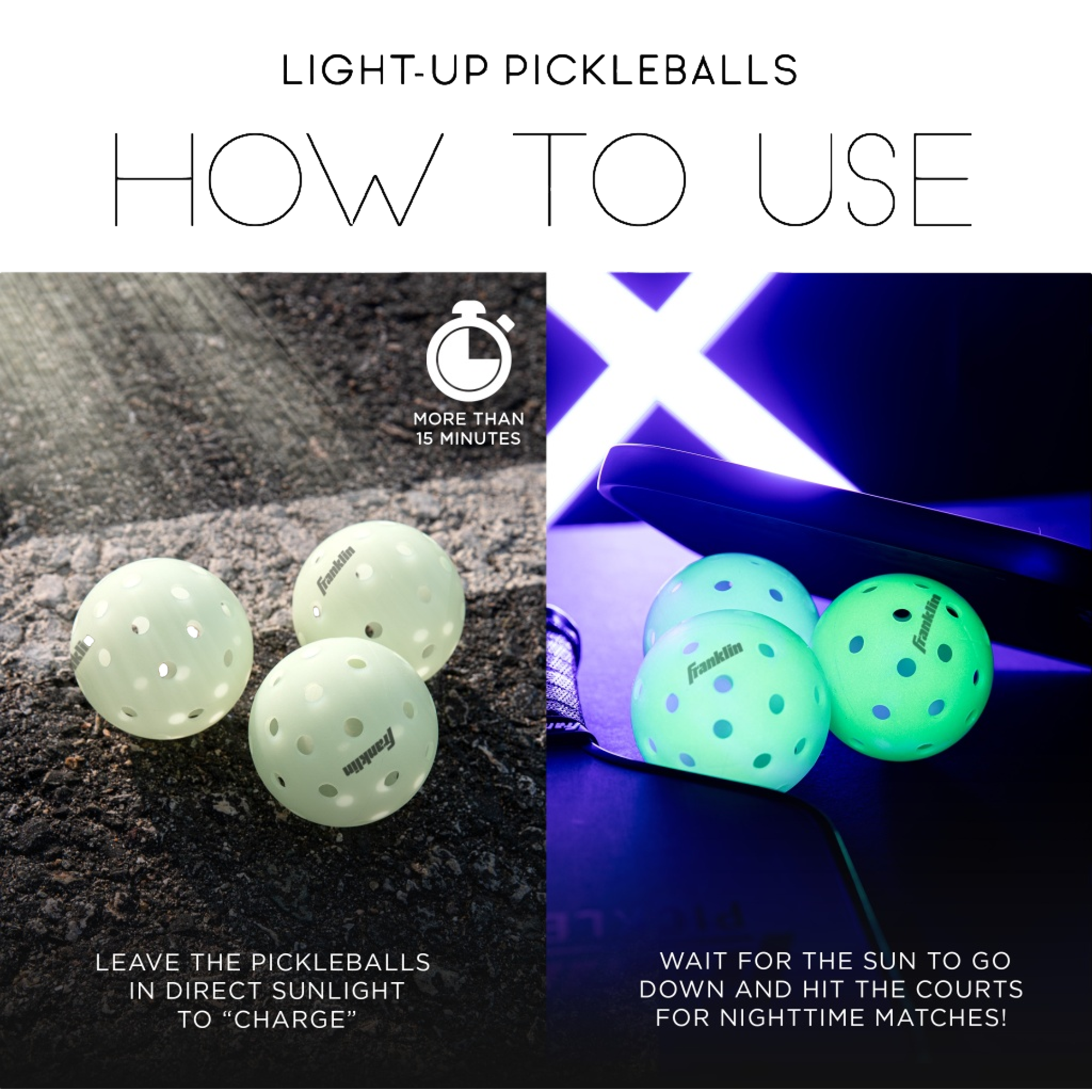 Glow-in-the-dark Pickleballs