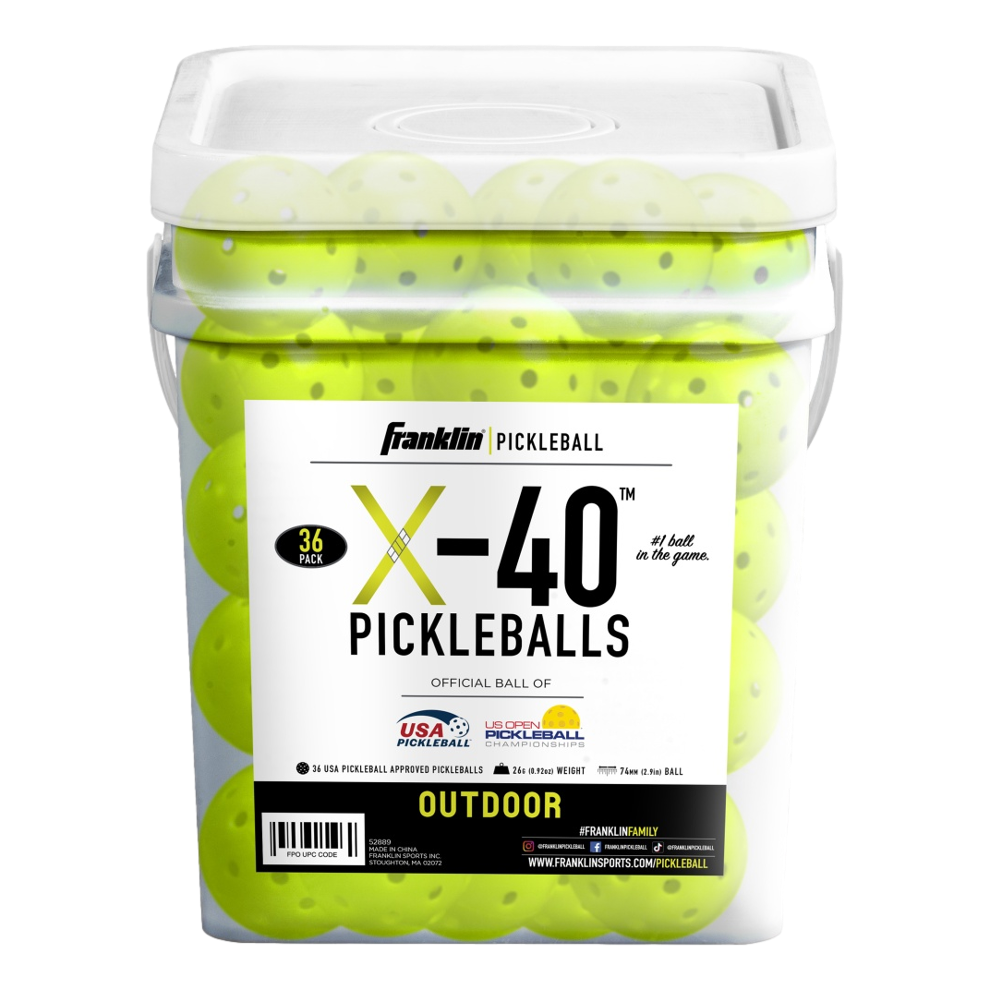 X-40 Bucket of 36 Pickleball balls