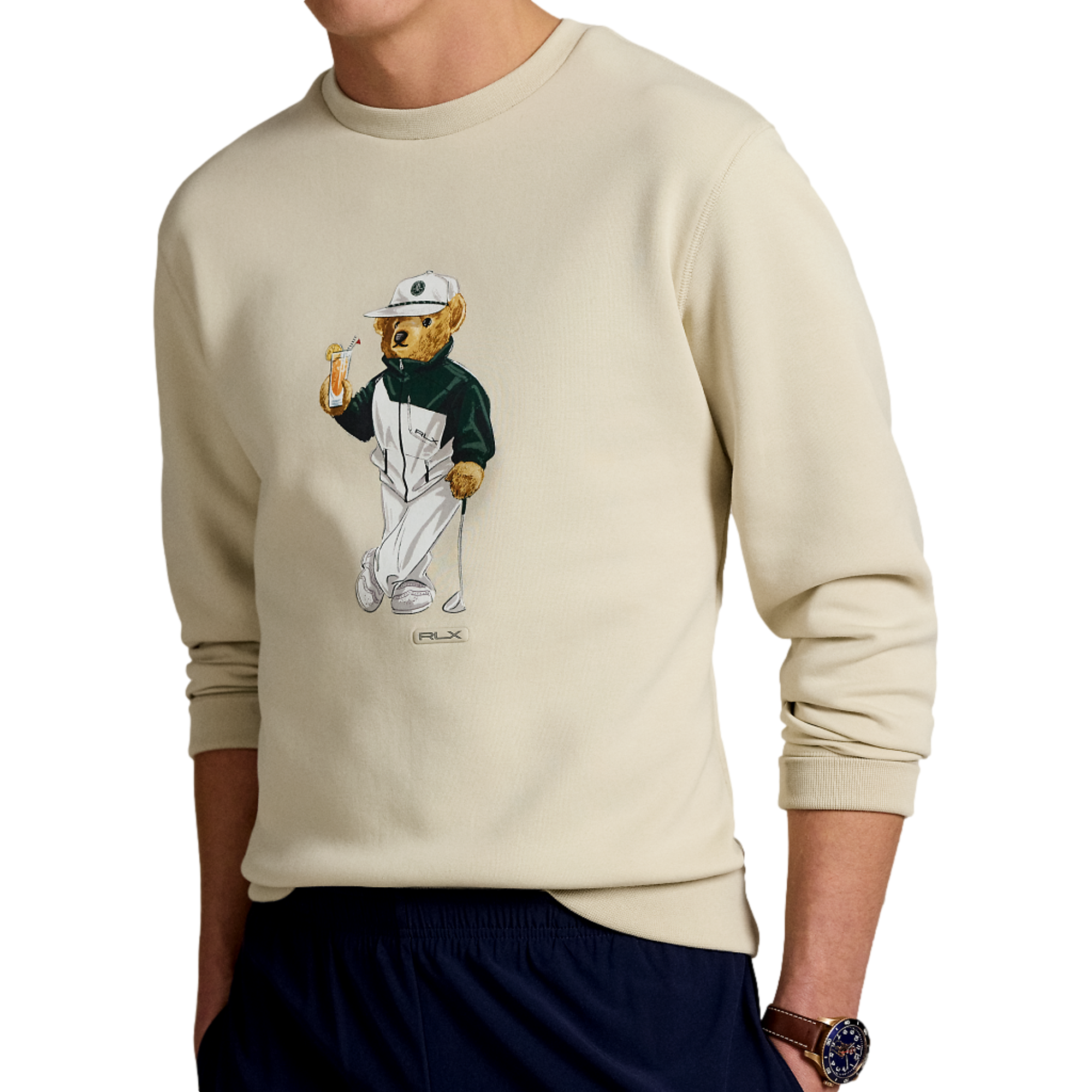 Classic Polo Bear Double-Knit Men's Golf Sweatshirt