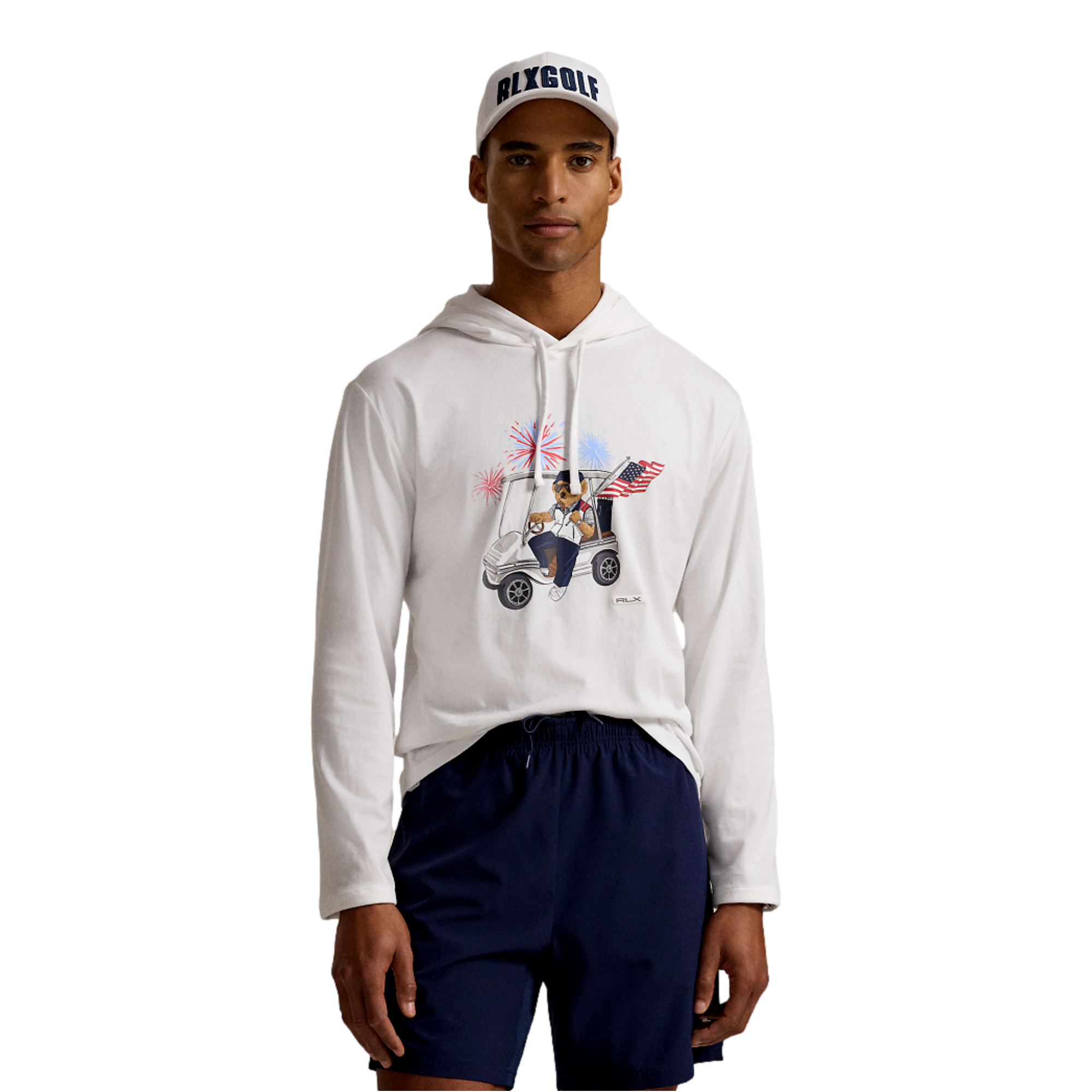 Novelty Bear Knit Men's Hooded Golf Shirt
