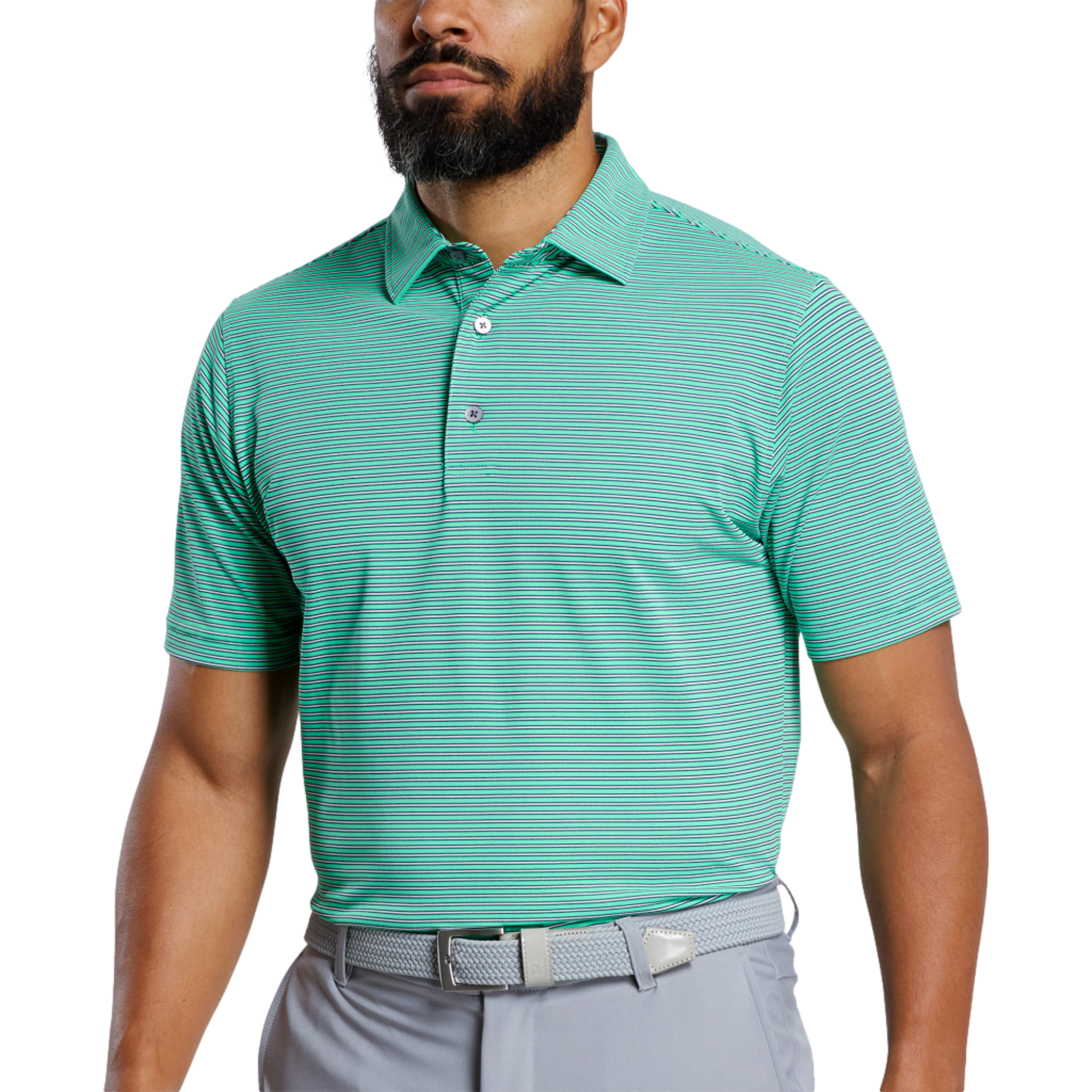 Multi Stripe Stretch Men's Short Sleeve Golf Polo Shirt