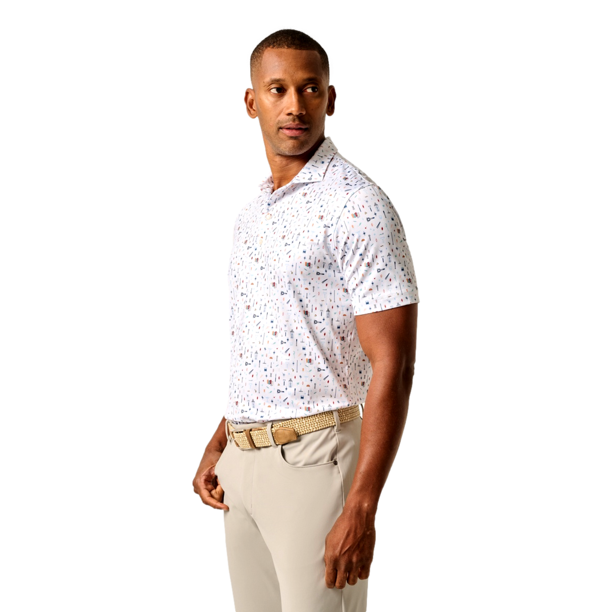 Bar Cart Men's Short Sleeve Golf Polo Shirt
