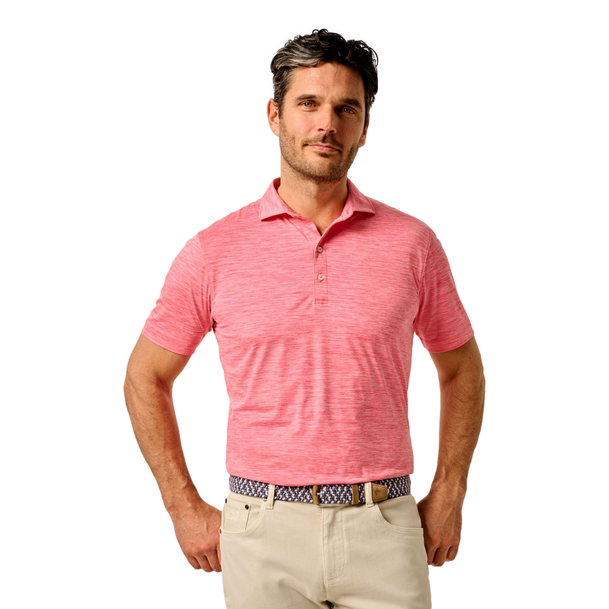 Huronn Rouge Red Men's Golf Polo Shirt