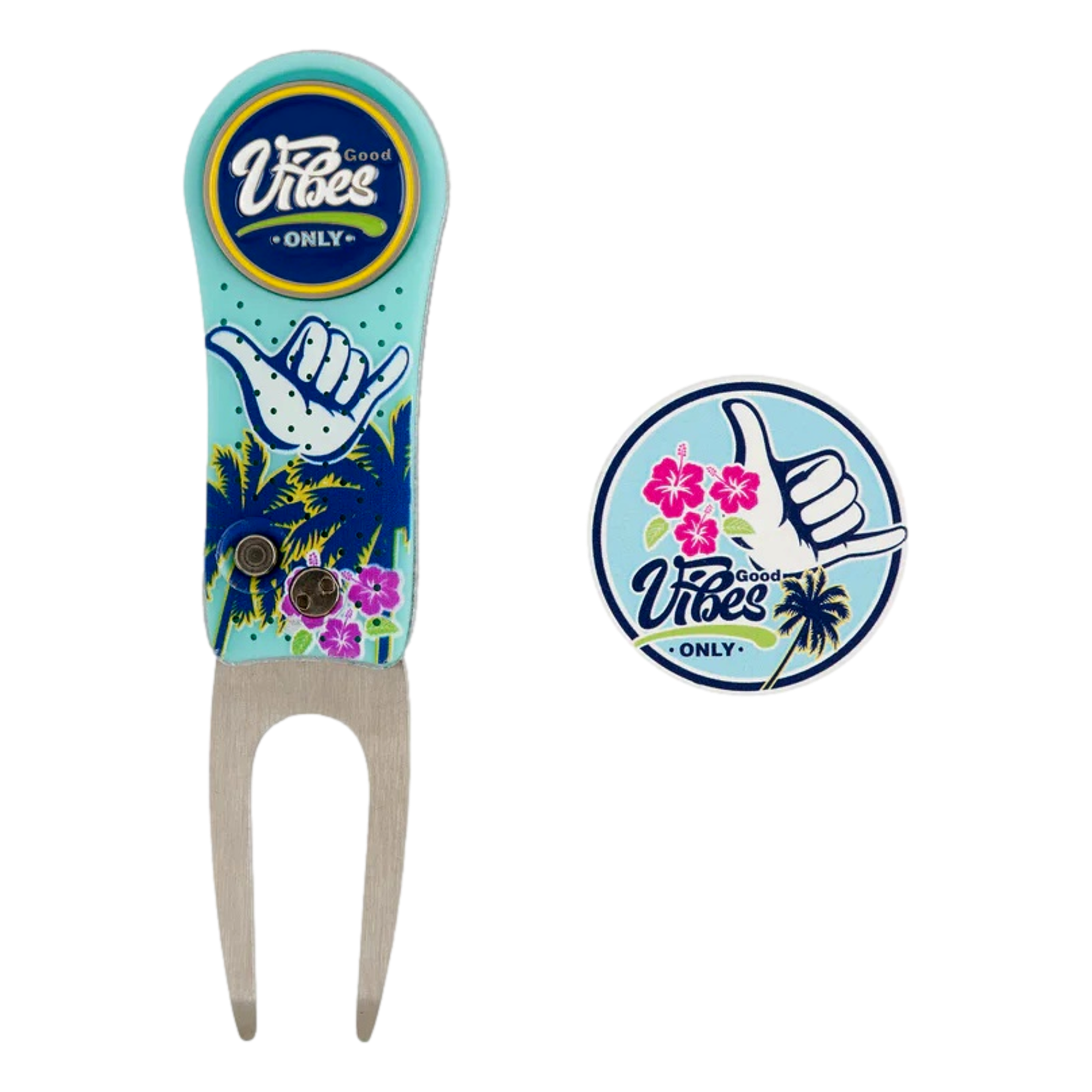 Good Vibes Only Divot Tool and Ball Marker Set