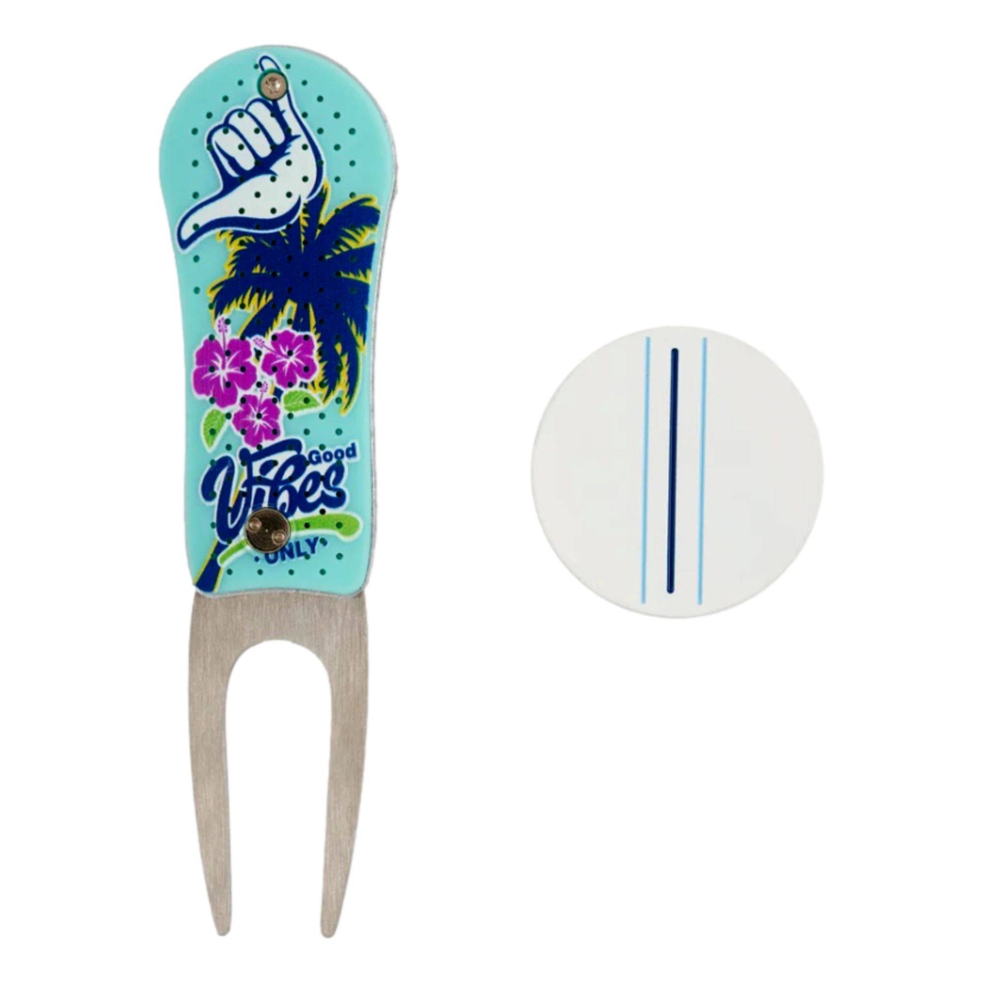 Good Vibes Only Divot Tool and Ball Marker Set