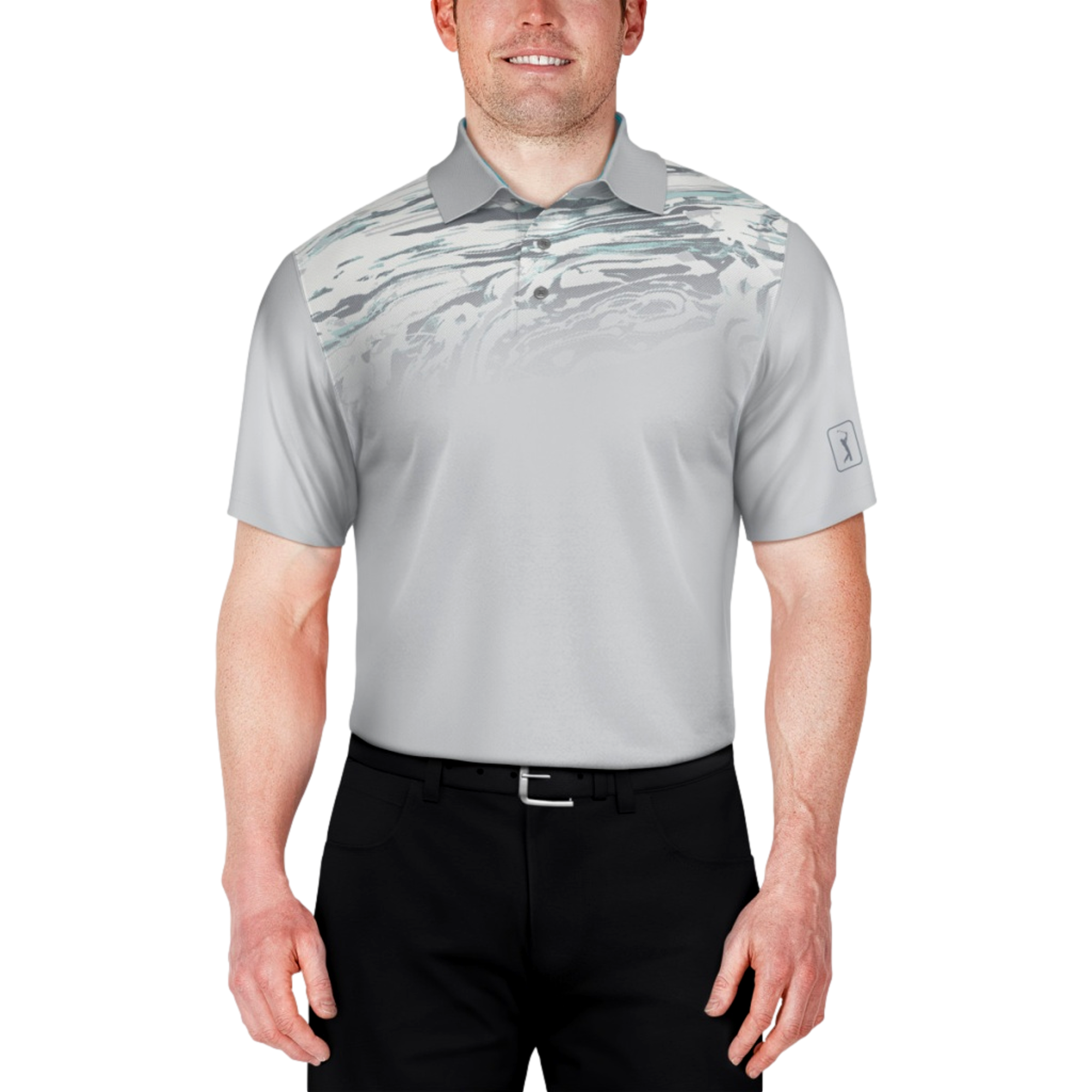 Marble Ombre Printed Polo Shirt