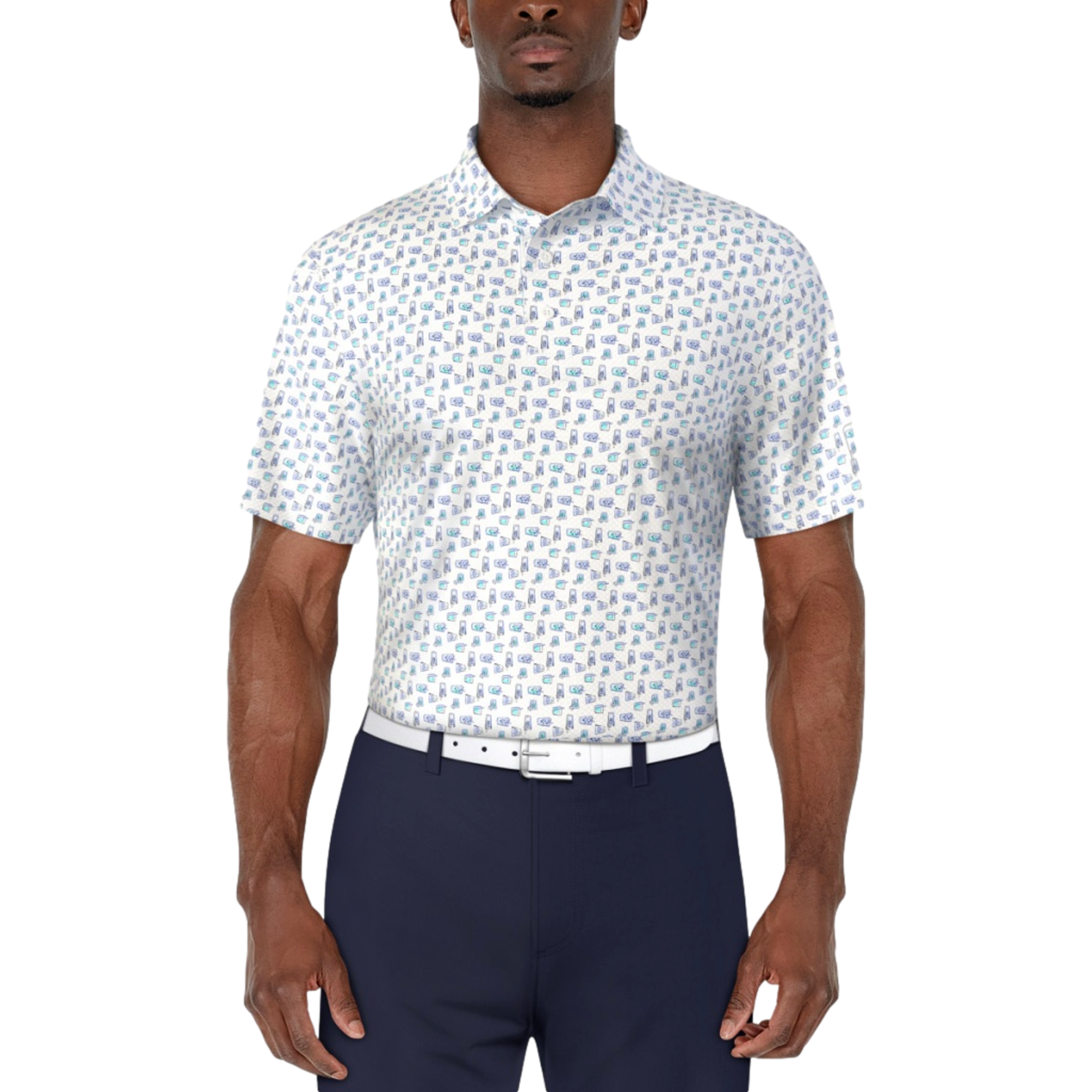 Refreshments Printed Men's Short Sleeve Golf Polo Shirt